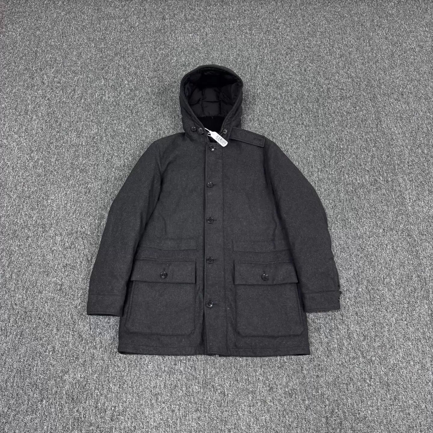 Ermenegildo Zegna Zegna Black M/L Wool Hood Down Coat 48 99New Size US M / EU 48-50 / 2 - 1 Thumbnail