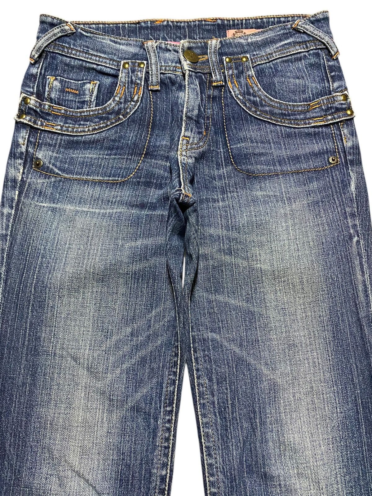 Japanese Brand Vintage Japanese Brand Rush Hour Denim Distressed Flare Jean Size US 28 / EU 44 - 3 Thumbnail