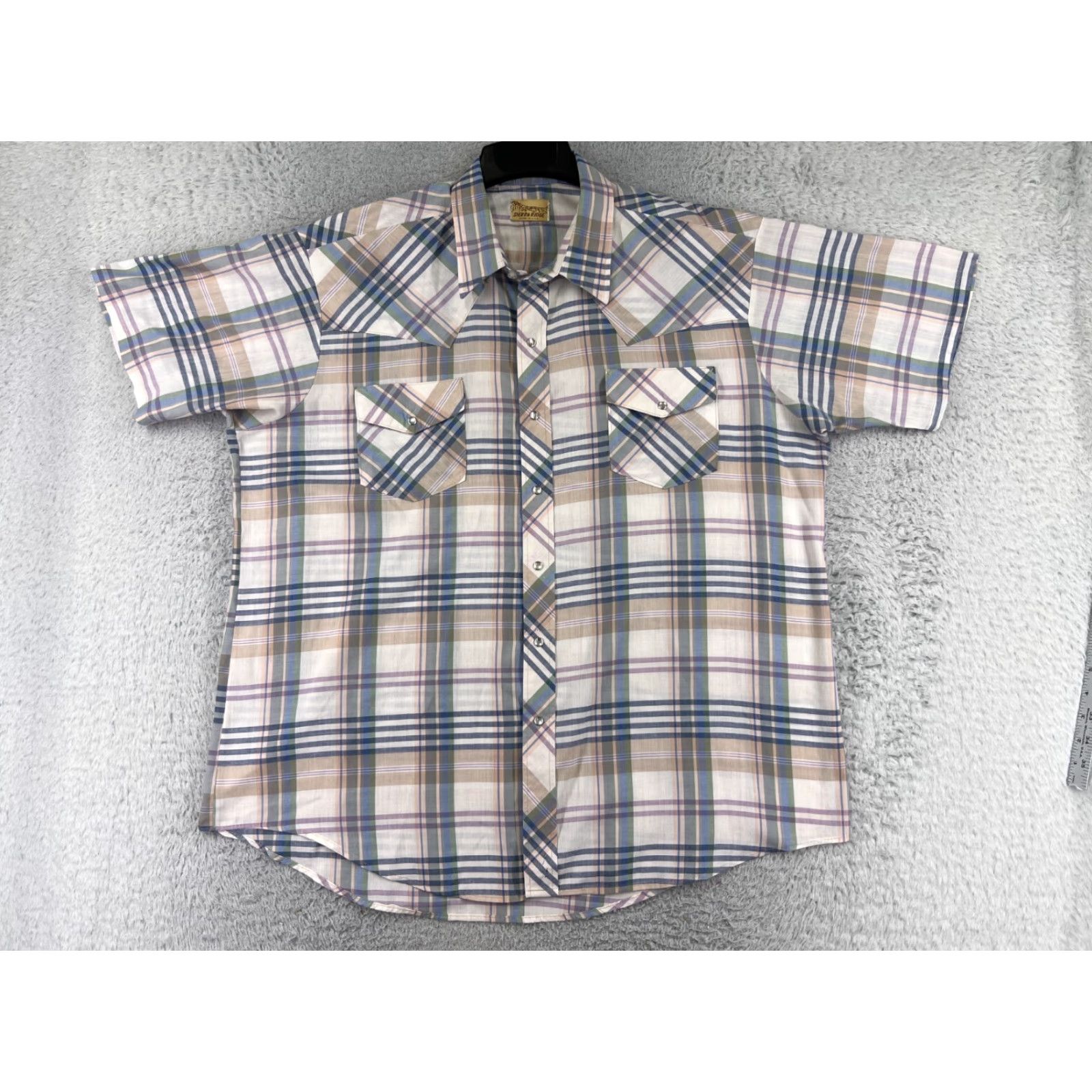Vintage Sierra Ridge Shirt Mens 2XL XXL Blue Beige Purple Plaid Pearl Snap Western Button-Up Casual Workwear Size US XXL / EU 58 / 5 - 2 Thumbnail