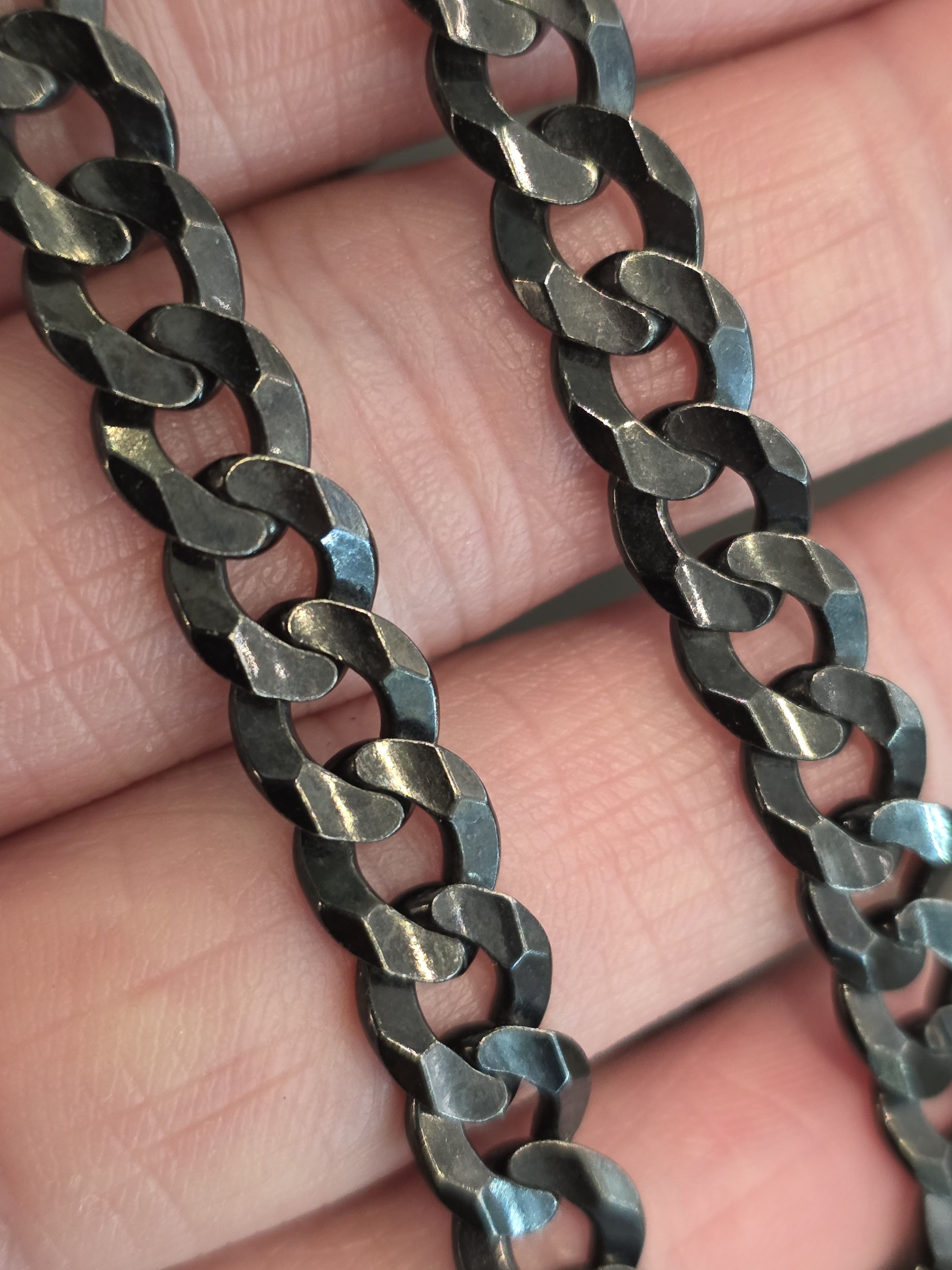 Jewelry 925 Sterling Silver Black Chain 20" Solid Silver Size ONE SIZE - 3 Thumbnail