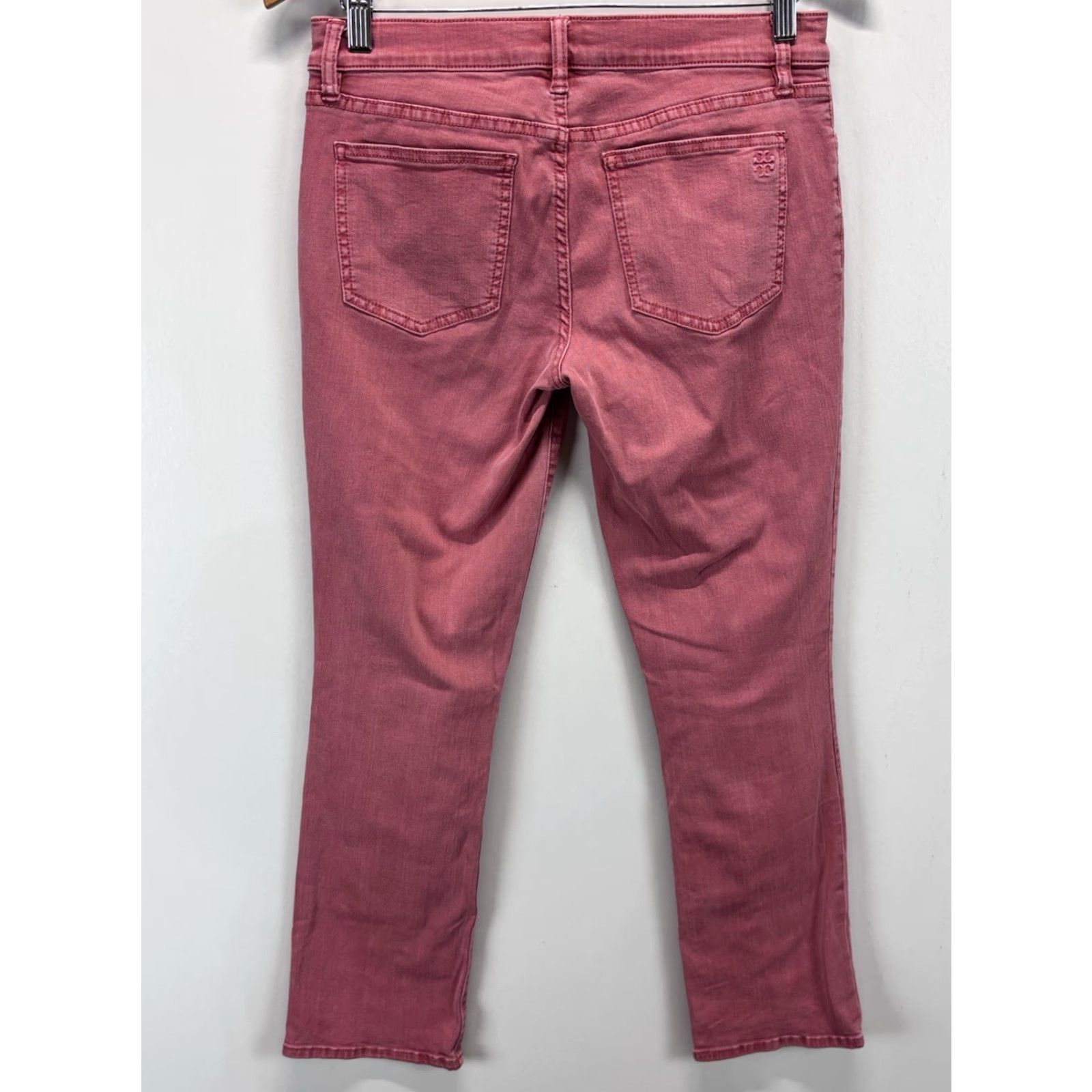 Tory Burch TORY BURCH Womens Skinny Jeans Mid Rise Ankle Pink Size 28 Regular Inseam 25 Stretch Denim 5-Pocket Logo Preppy Heritage Vintage? (No) Size 28" / US 6 / IT 42 - 3 Thumbnail