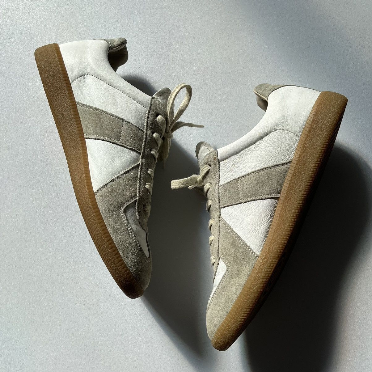 Maison Margiela Maison Margiela German Army Trainers (GATs) White/Grey Sz  42 | Grailed