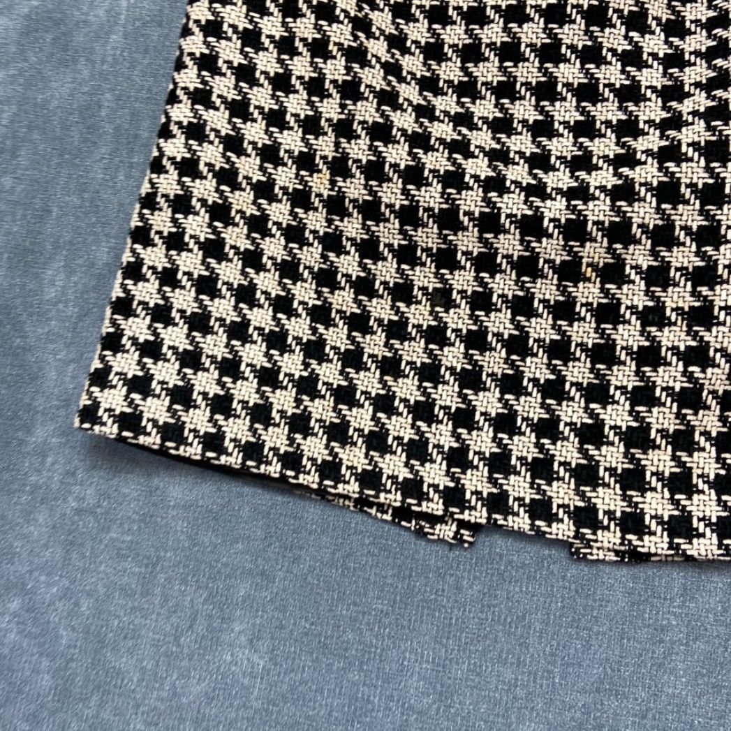Vintage FOCUS 2000 Pencil Skirt Womens 8 White Black Houndstooth Lined Pleated Back Slit Shirt Skirt? Size 30" / US 8 / IT 44 - 2 Thumbnail