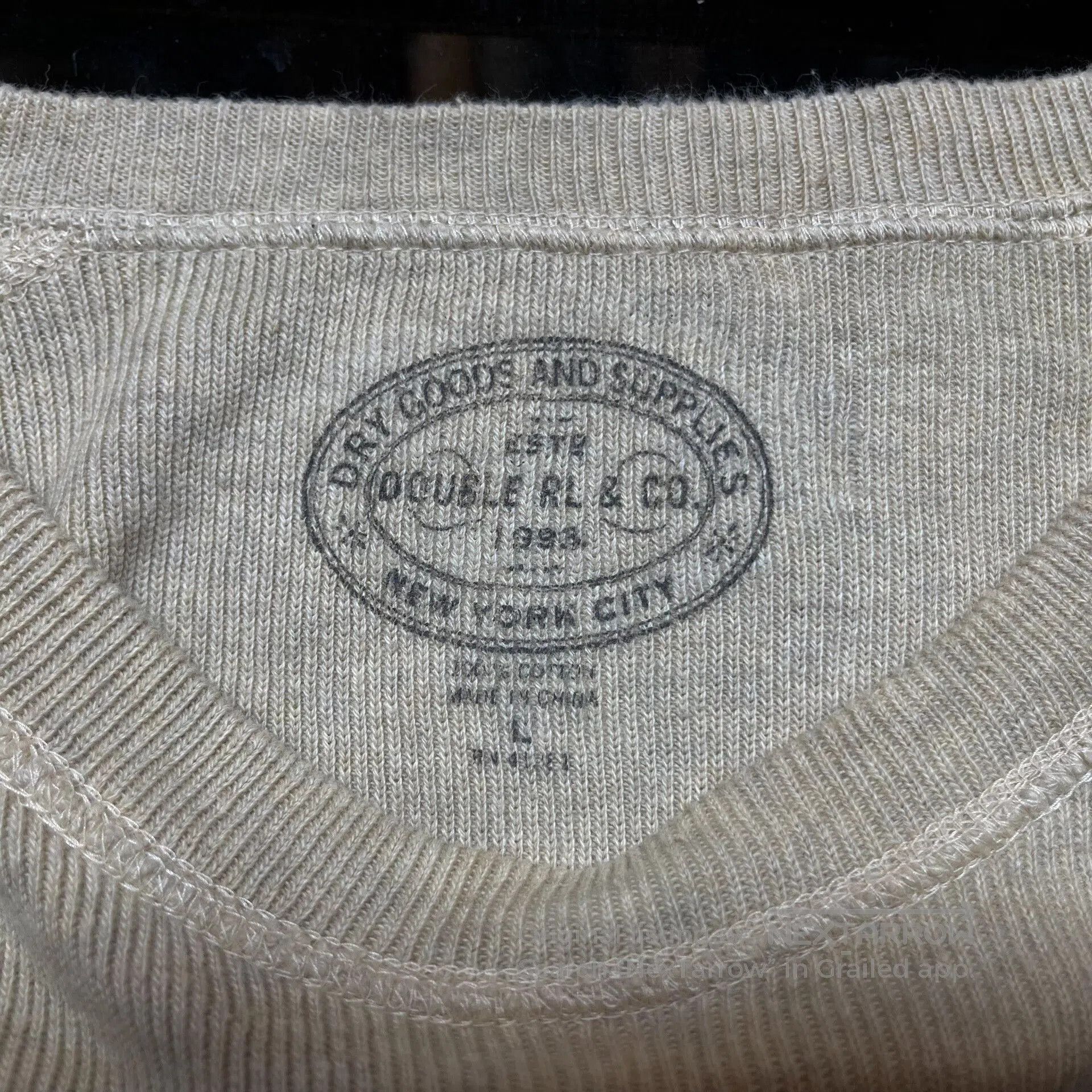RRL Ralph Lauren beige long sleeve RRL sweatshirt. Size US L / EU 52-54 / 3 - 3 Thumbnail