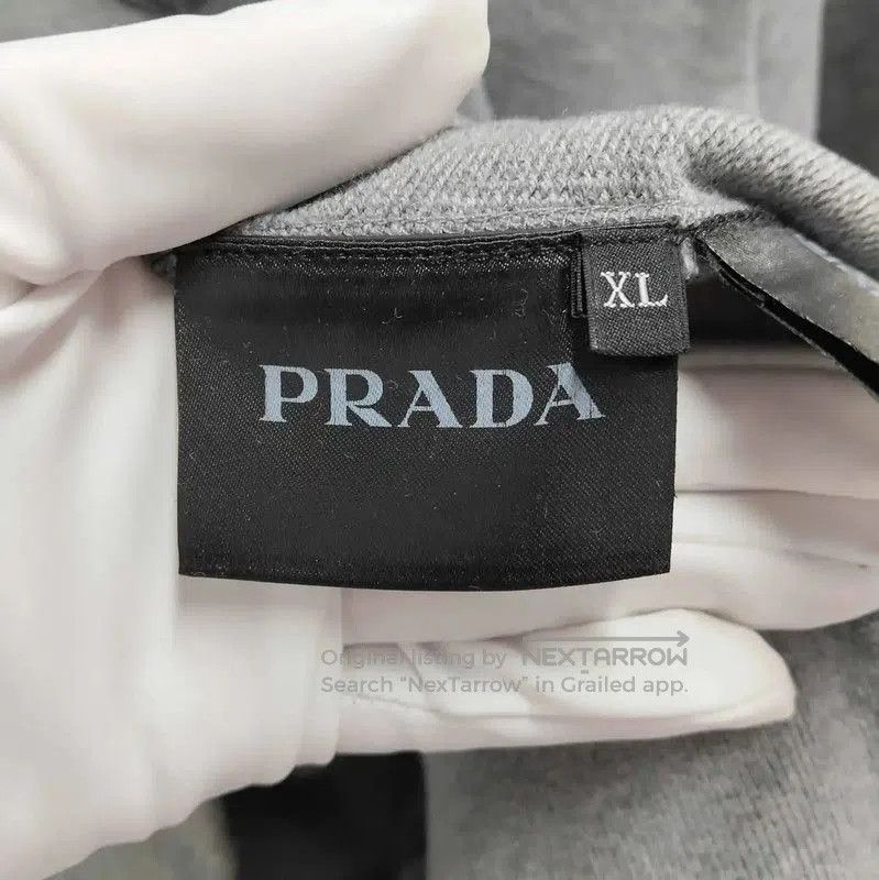 Prada Prada Gray Cotton Long Sleeve Sweatshirt. Size US XL / EU 56 / 4 - 4 Thumbnail
