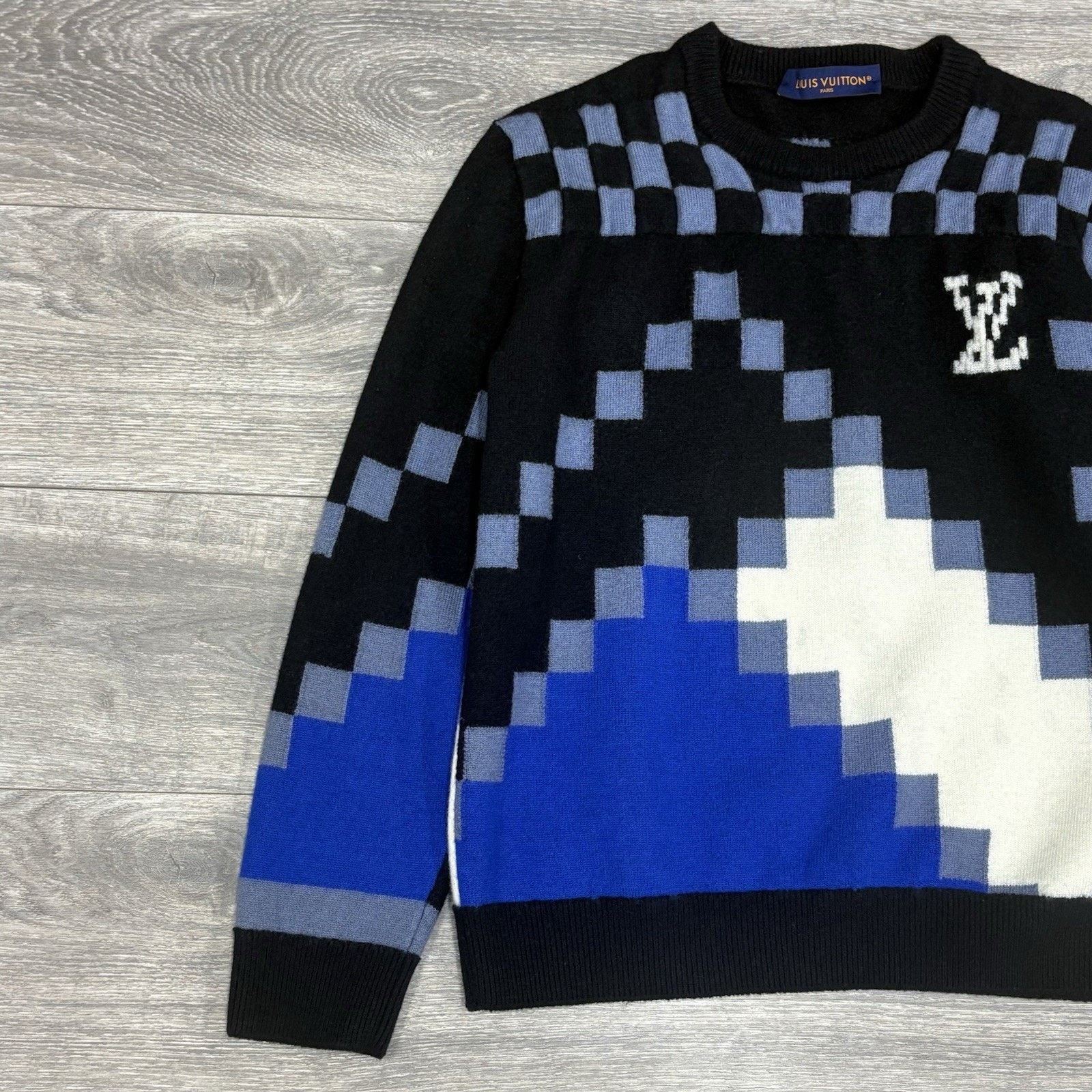 Louis Vuitton Louis Vuitton Fair Isle Macro Knit Sweater ' Black Blue ' Size US L / EU 52-54 / 3 - 3 Thumbnail