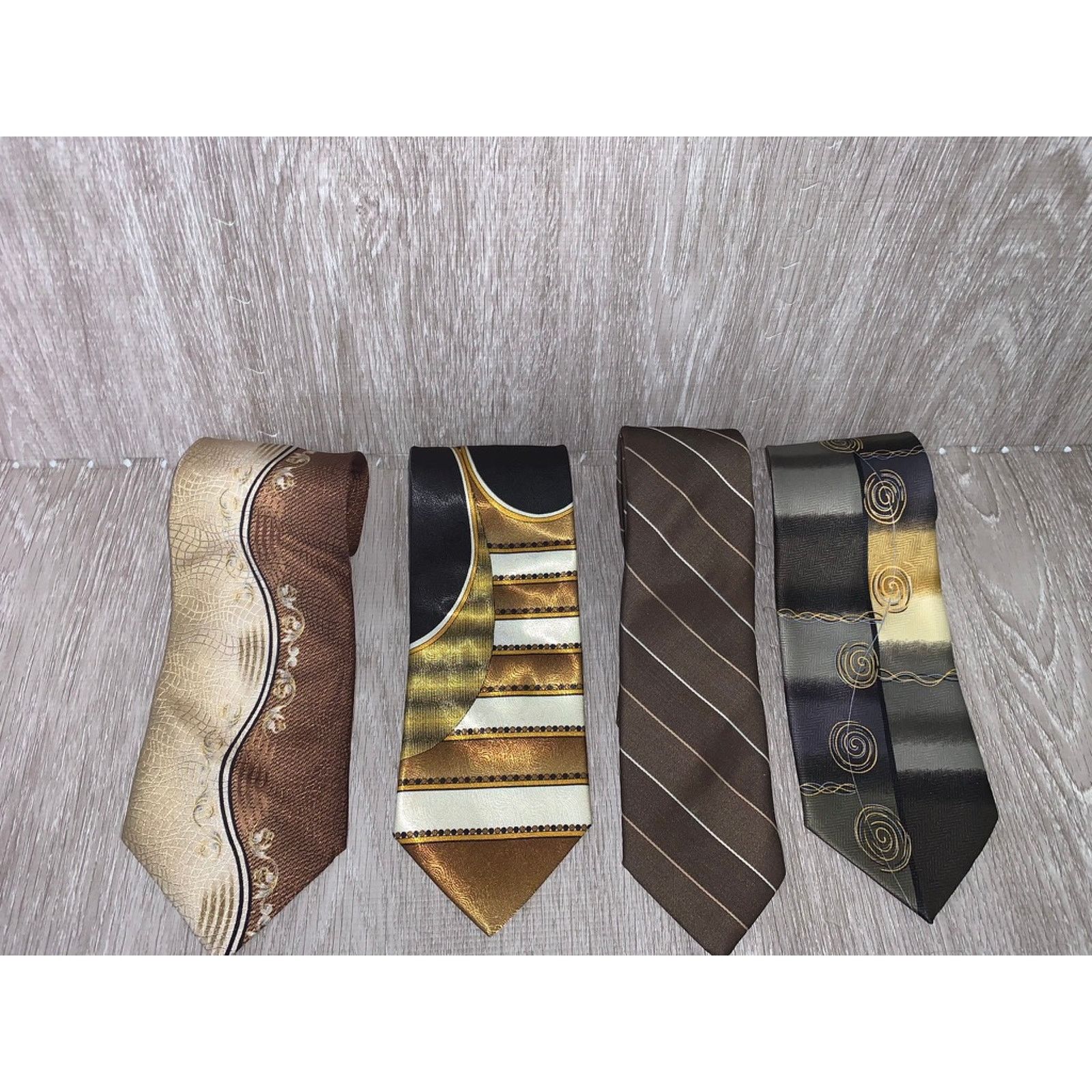 The Unbranded Brand Men's Geometric Tie Set 4pc Multicolor Business/Special Size ONE SIZE - 1 Thumbnail