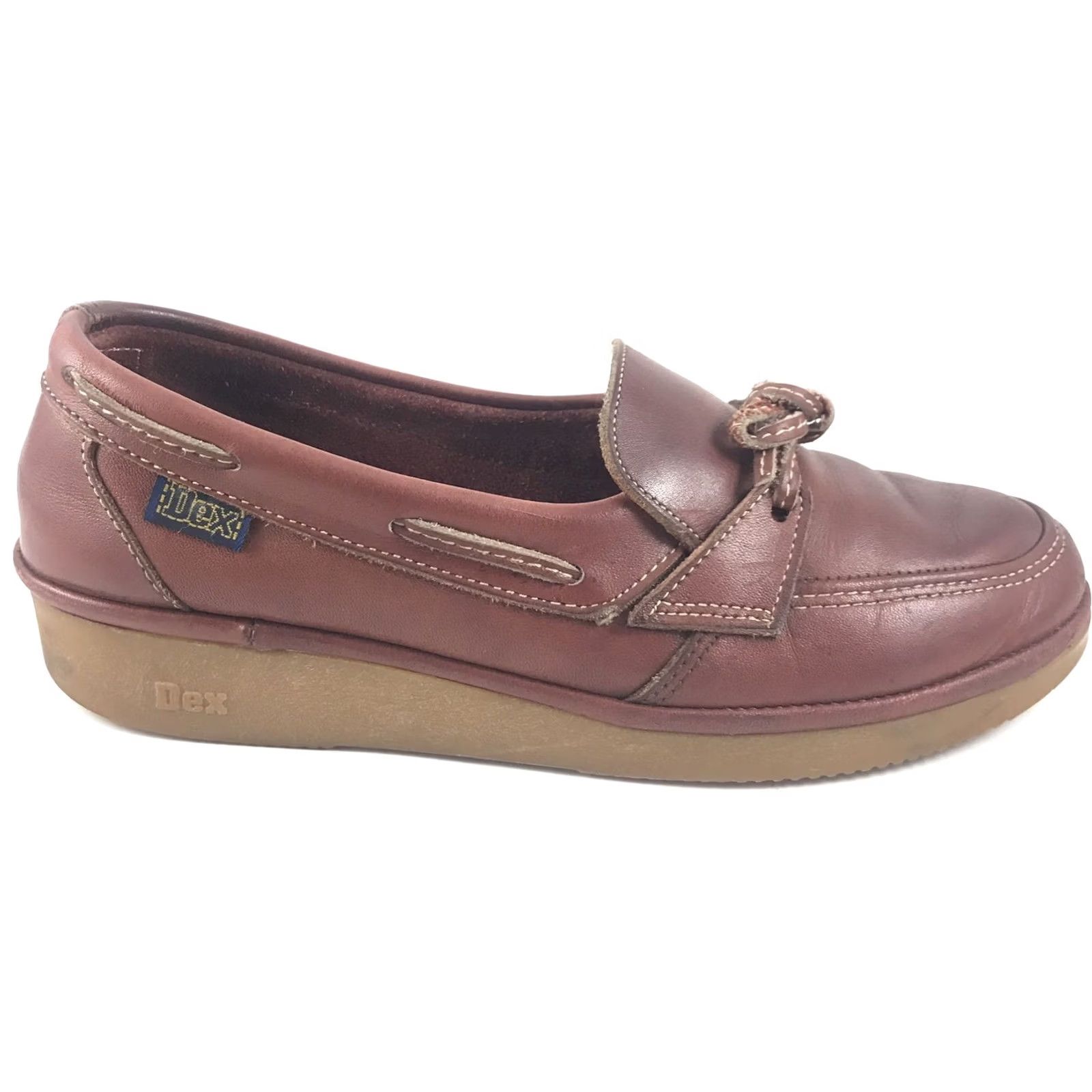 Vintage Womens Dex 467833 Size 8M Ox Blood Leather Boat Loafers Casual SlipOn Shoes-96 (This is a slight variation of the original title.) Size US 8 / IT 38 - 7 Thumbnail