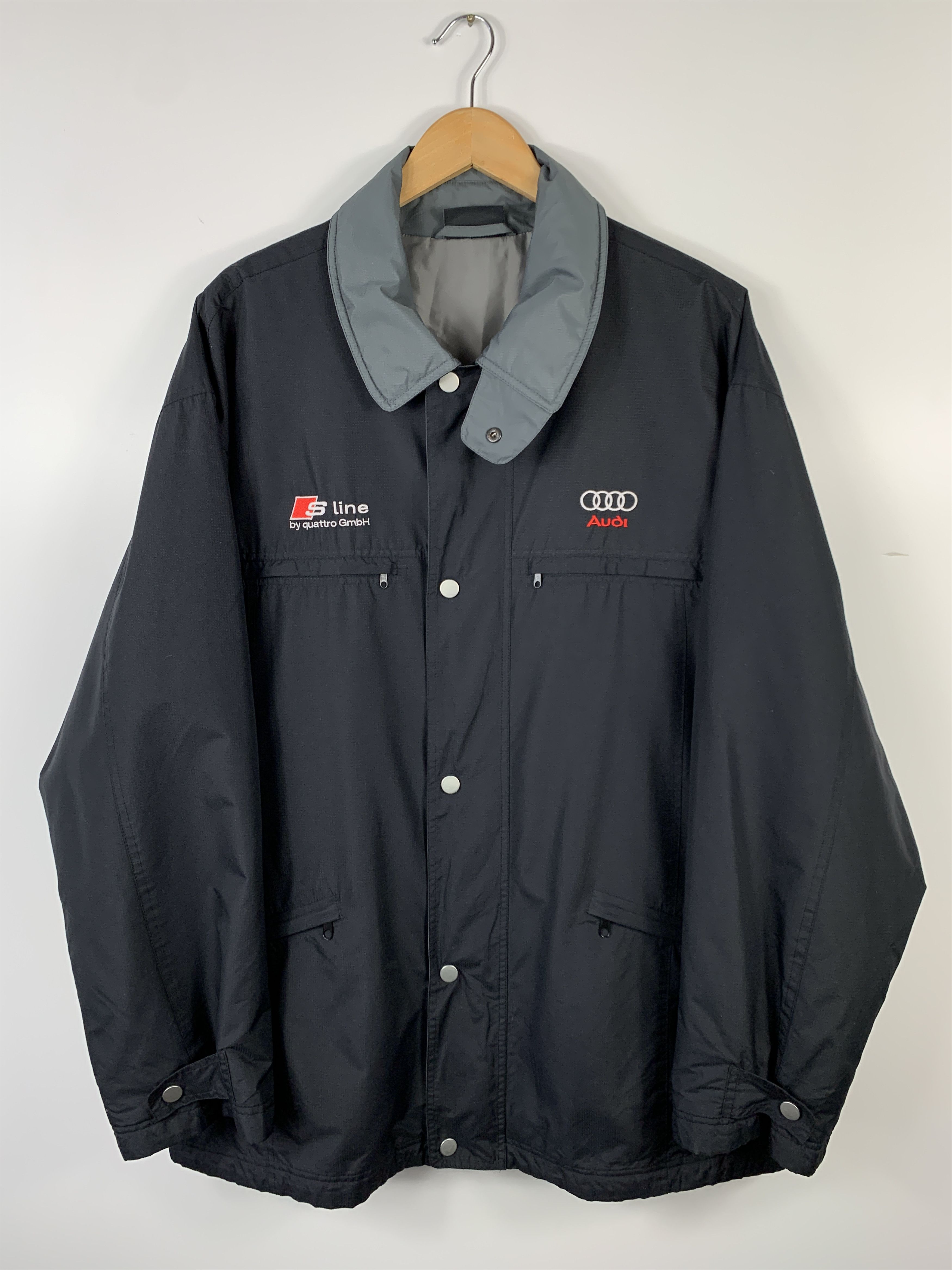 image of Vintage 90's Audi S Line Quattro Racing Jacket Windbreaker XL in Black, Men's