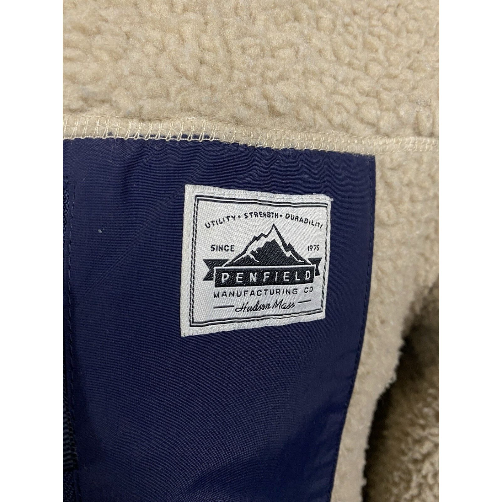 Penfield Penfield Men's Beige Deep Pile Sherpa Jacket Size L Size US L / EU 52-54 / 3 - 8 Thumbnail