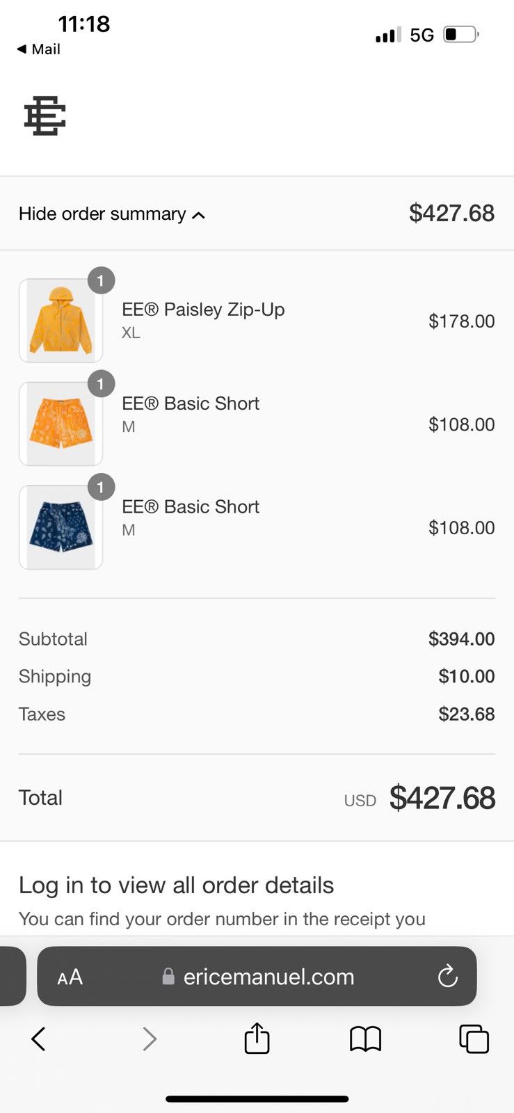Eric Emanuel EE yellow paisley shorts medium