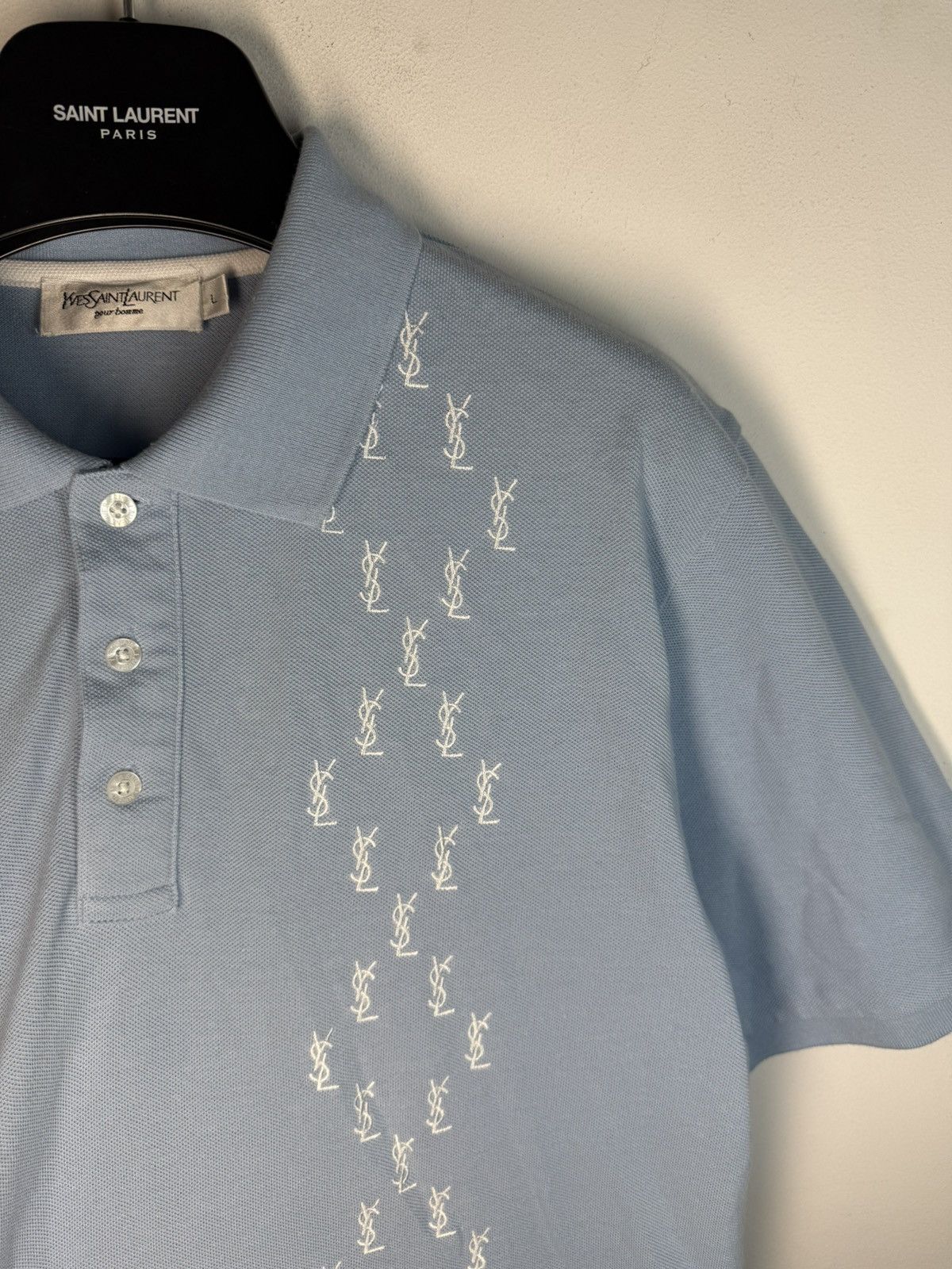 Yves Saint Laurent Monogram YSL Polo Blue YSL T-shirt YSL Shirt Size US L / EU 52-54 / 3 - 1 Thumbnail
