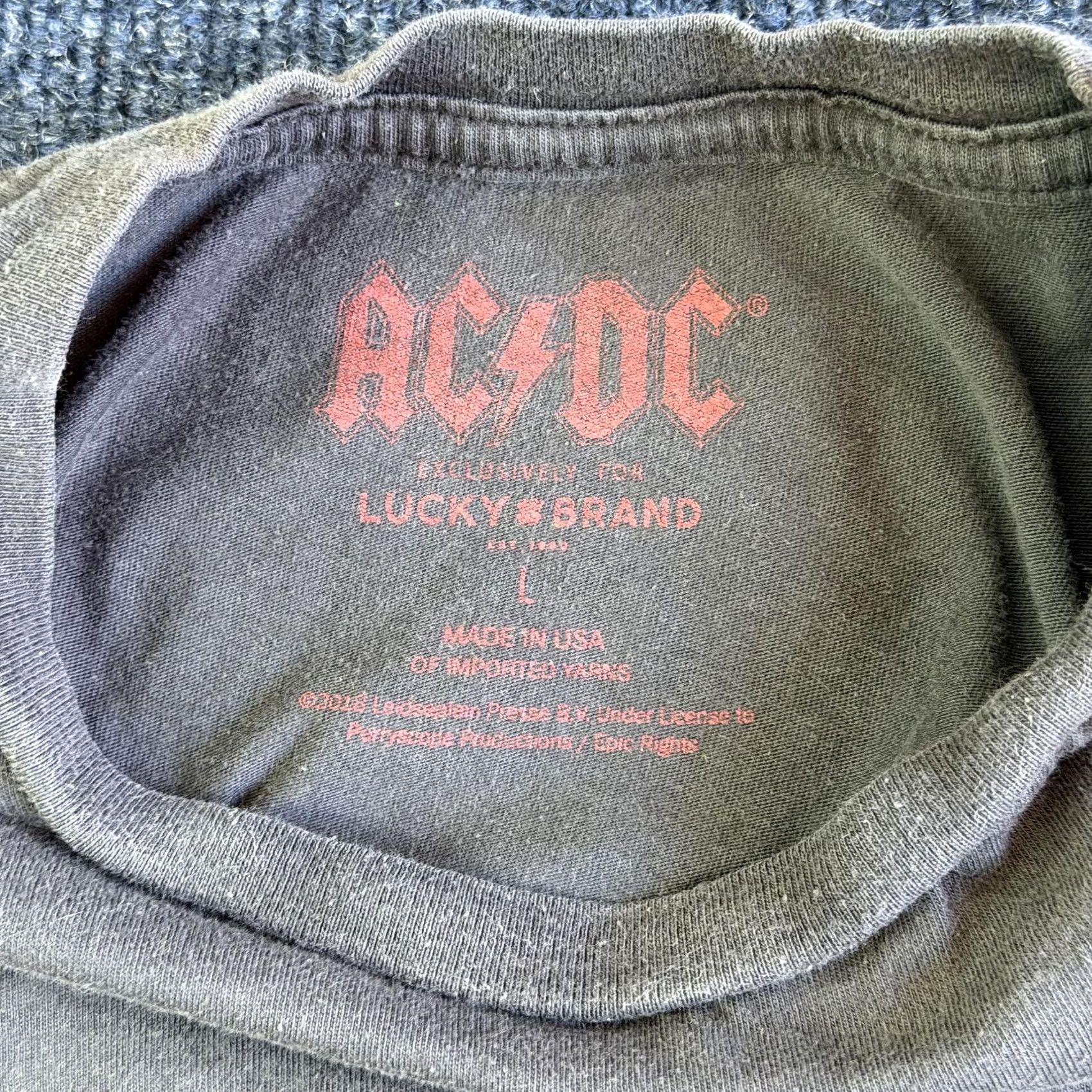Lucky Brand AC/DC Lucky Brand Shirt T-Shirt Mens Large Gray Highway To Hell Band Tee Short Sleeve Crew Neck Graphic Print Men Size US L / EU 52-54 / 3 - 4 Thumbnail