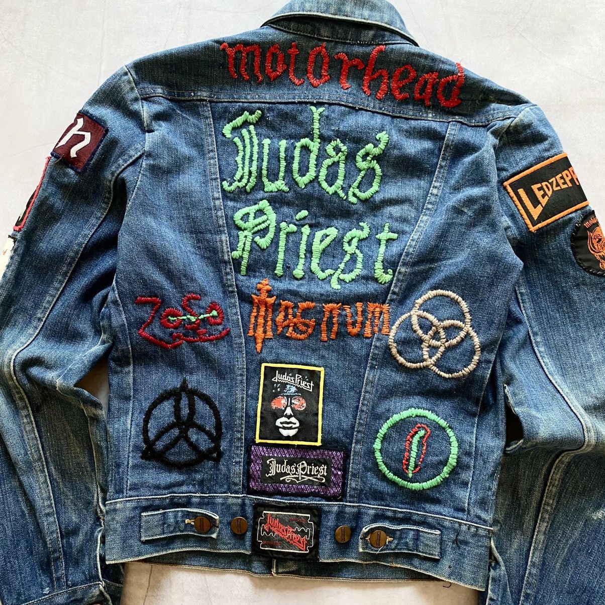 Band Tees × Vintage 80s Judas Priest Motörhead Wrangler Handmade Denim Jacket Size US S / EU 44-46 / 1 - 5 Thumbnail