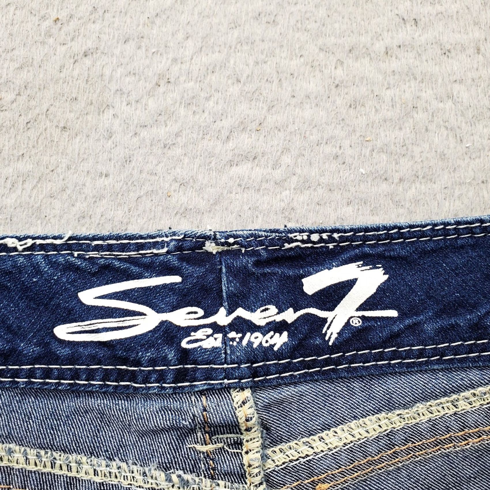 Vintage Seven7 Capri Jeans Women's 30 Navy Denim Pockets Straight Leg Jeans Size 30" / US 8 / IT 44 - 6 Thumbnail