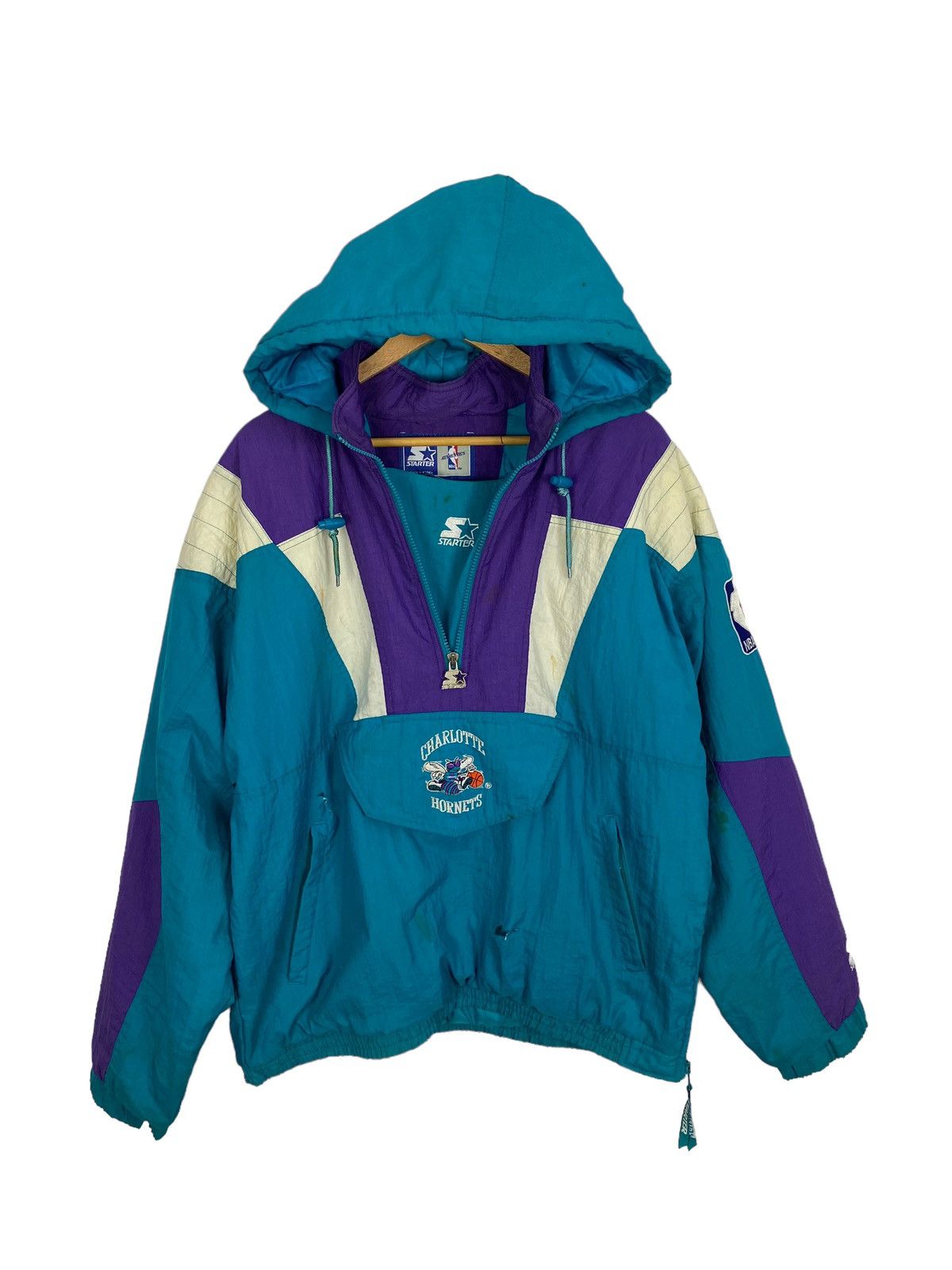 NBA Vintage charlotte hornets starter hoodie jacket Size US M / EU 48-50 / 2 - 1 Thumbnail