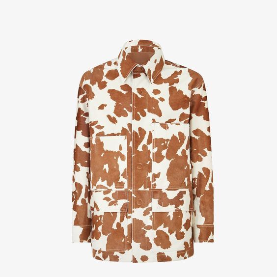 o1loc1c0824 Jacket in White/Brown