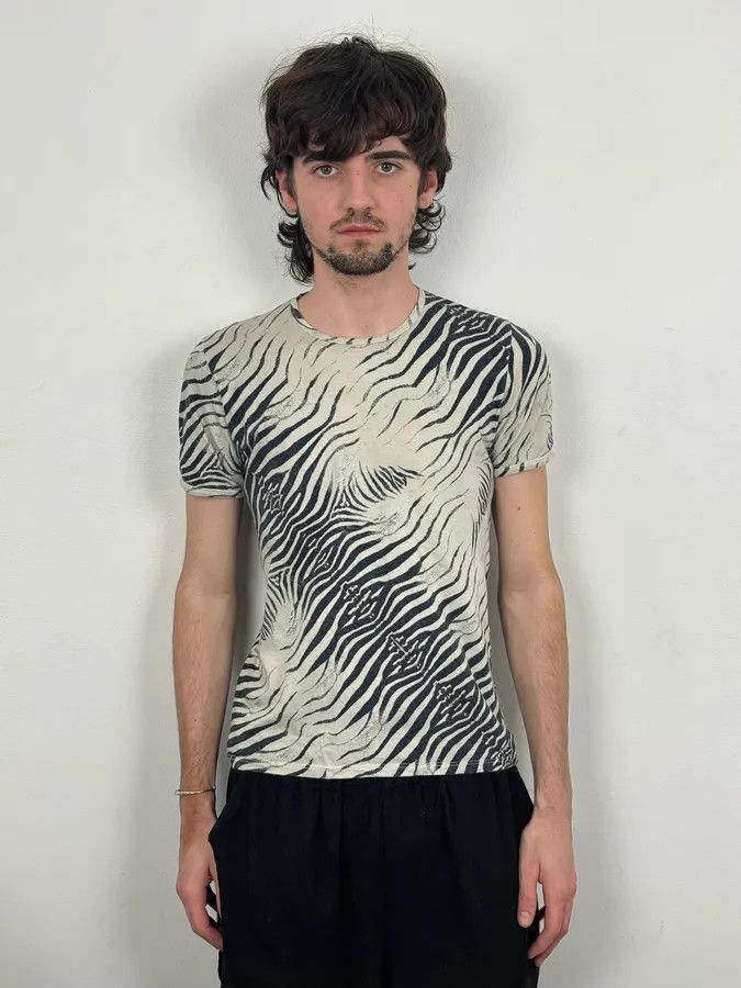 Roberto Cavalli 2000s Roberto Cavalli Black & White Zebra T-Shirt Size US S / EU 44-46 / 1 - 2 Thumbnail