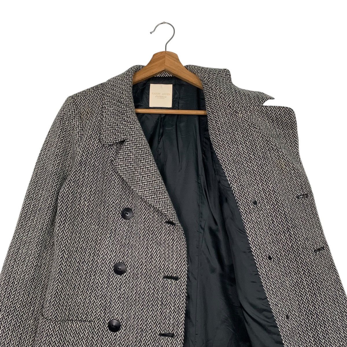 Hardy Amies Hardy Amies London Essence Double Breasted Herringbone Coat Size S / US 4 / IT 40 - 10 Thumbnail