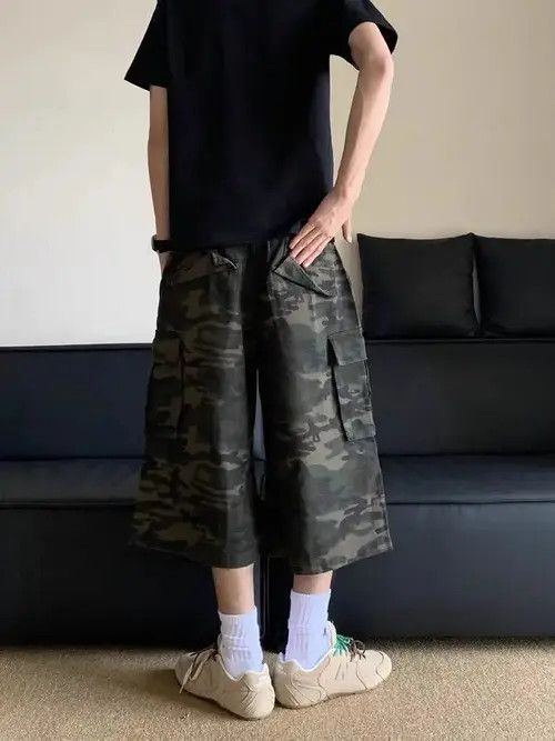 Other Vintage Multi-Pocket Camouflage Wide Leg Work Shorts Size US 30 / EU 46 - 3 Thumbnail