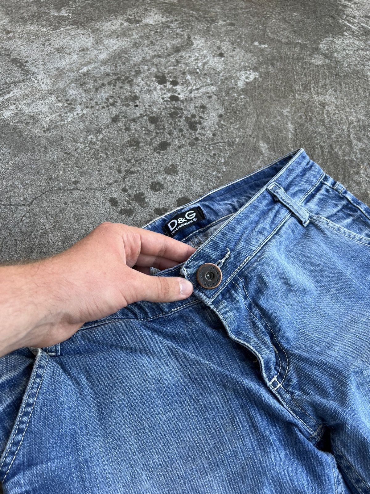Dolce & Gabbana Crazy Vintage Dolce & Gabbana Boot cut Flared Jeans Big Logo Size 31" - 4 Thumbnail