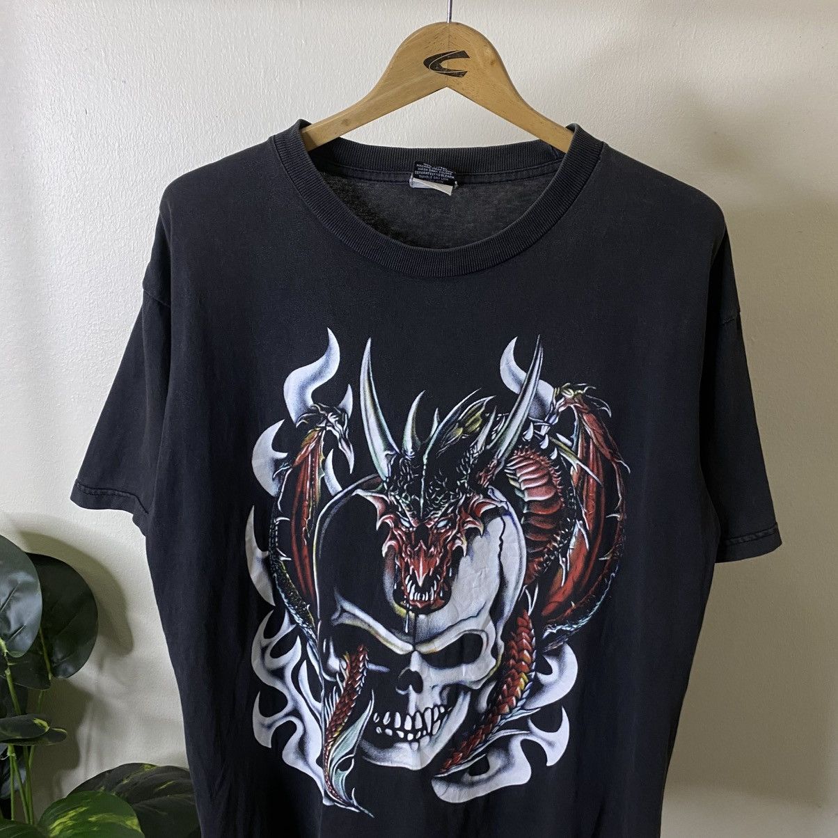 Vintage 1990s Skulls Dragon Affliction Ed Hardy Style T Shirt Size US L / EU 52-54 / 3 - 2 Thumbnail