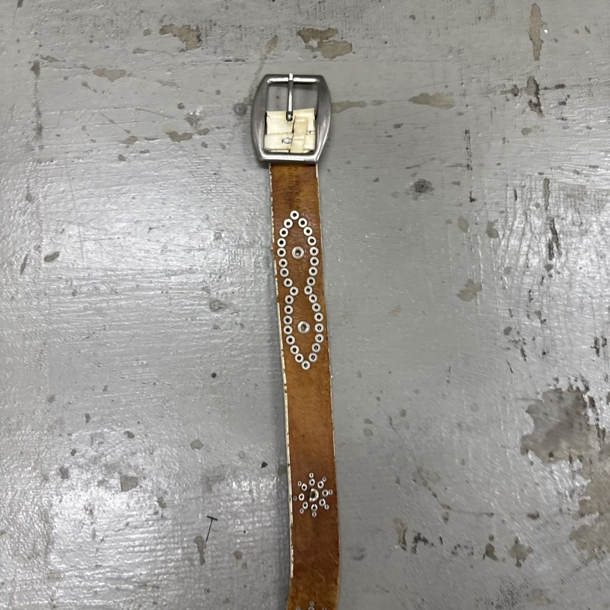 Vintage Mannahatta Style Leather Studded Belt Size 34 - 9 Thumbnail