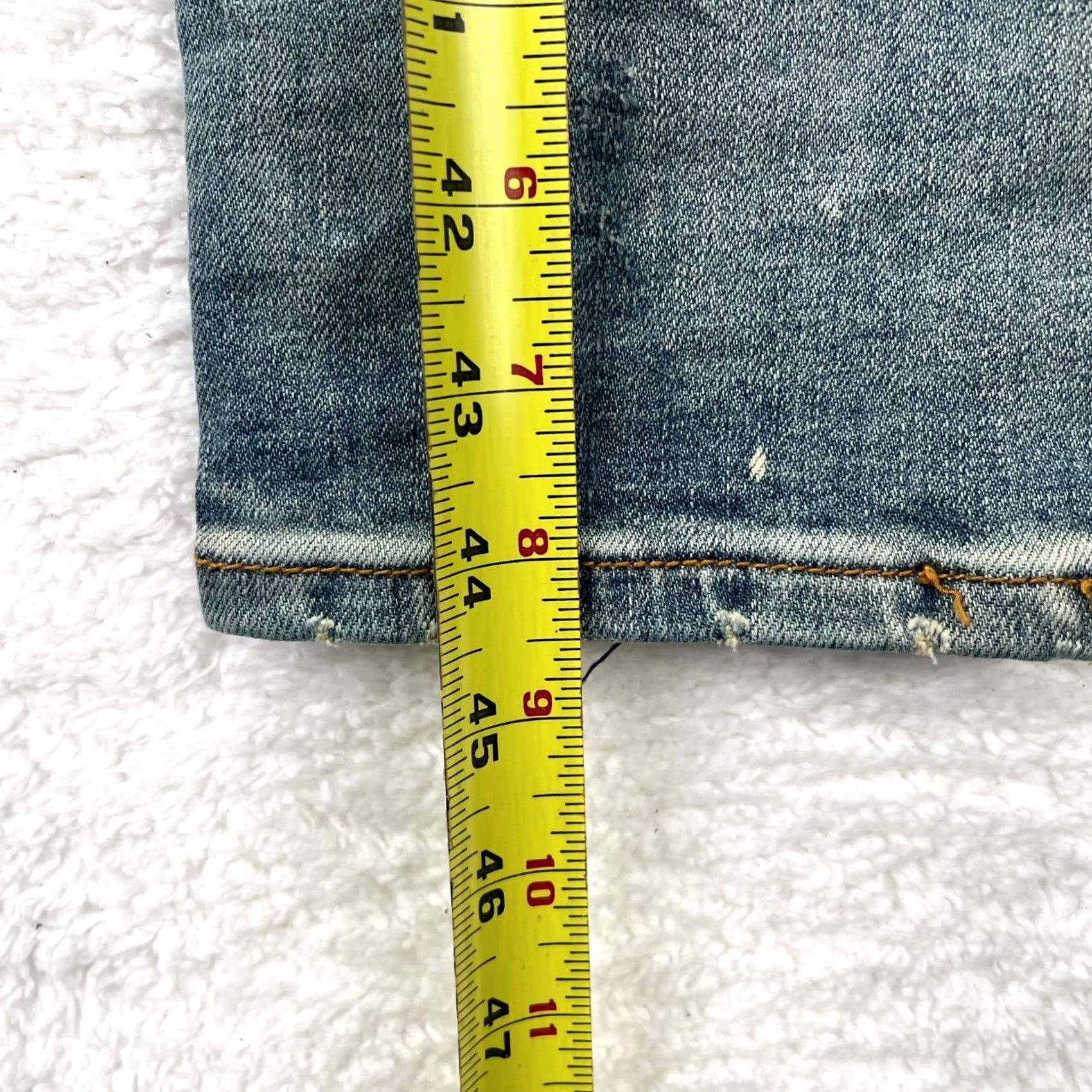 MNML MNML Jeans Womens 33 Blue Denim Cotton Stretch Distressed Skinny Leg Acid Wash Jeans Size 24" / US 00 / IT 34 - 7 Thumbnail