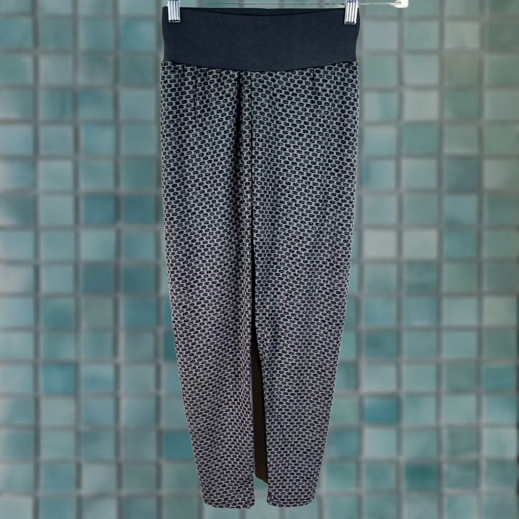 Vintage Women Leggings SZ S Anti-Cellulite High Waist Push Up Yoga Pants Gray Butt Lift Size 28" / US 6 / IT 42 - 1 Thumbnail