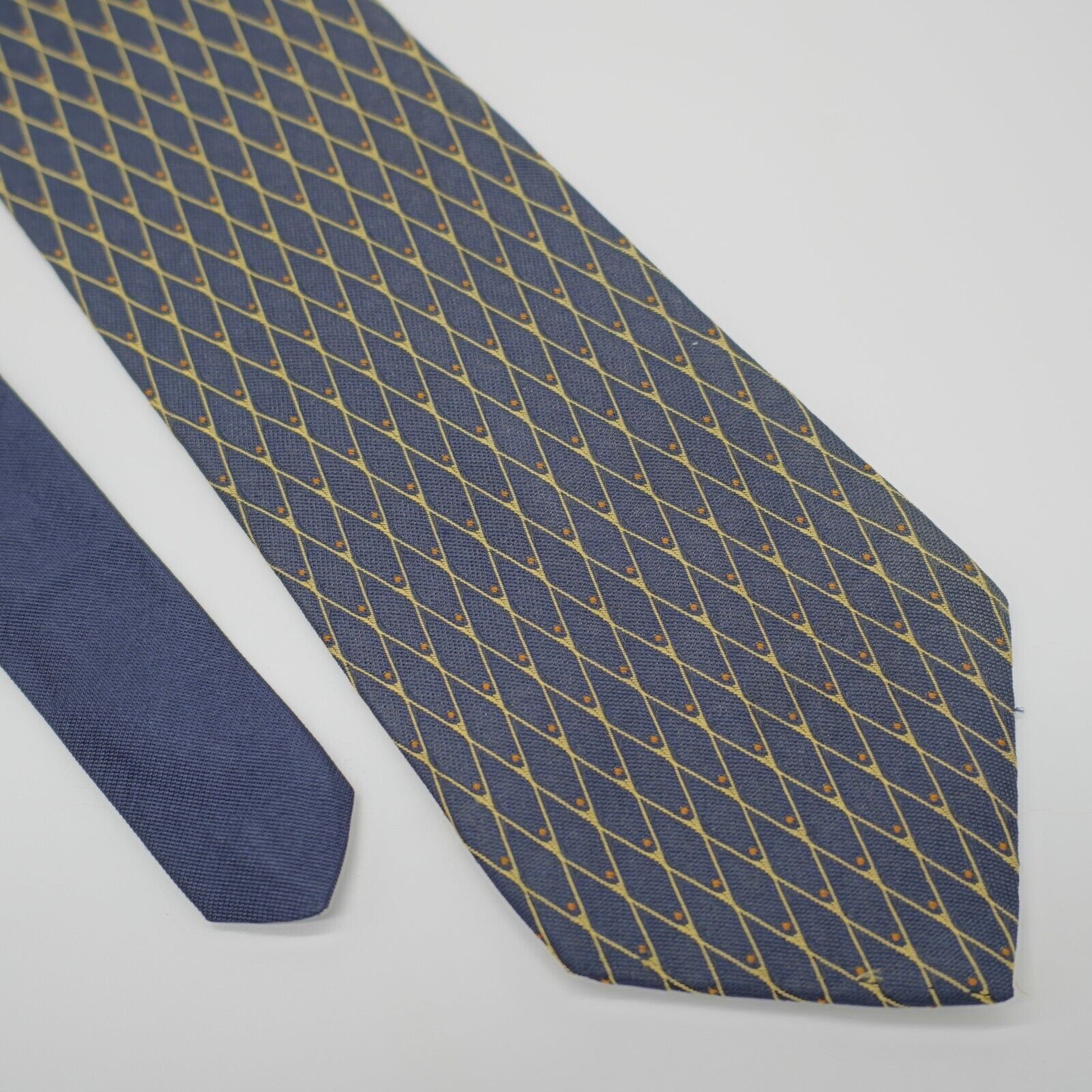 Tommy Hilfiger Vintage Tommy Hilfiger Blue Tan Woven Geometric Silk Tie Size ONE SIZE - 1 Thumbnail
