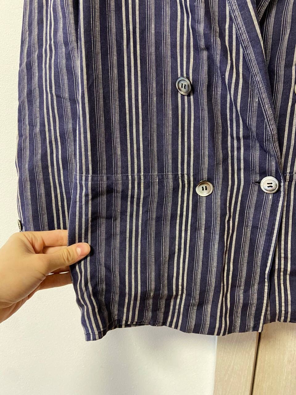 Max Mara Max Mara Vintage Pura Lino Striped Women's Blizer Size UK 12 Size M / US 6-8 / IT 42-44 - 3 Thumbnail