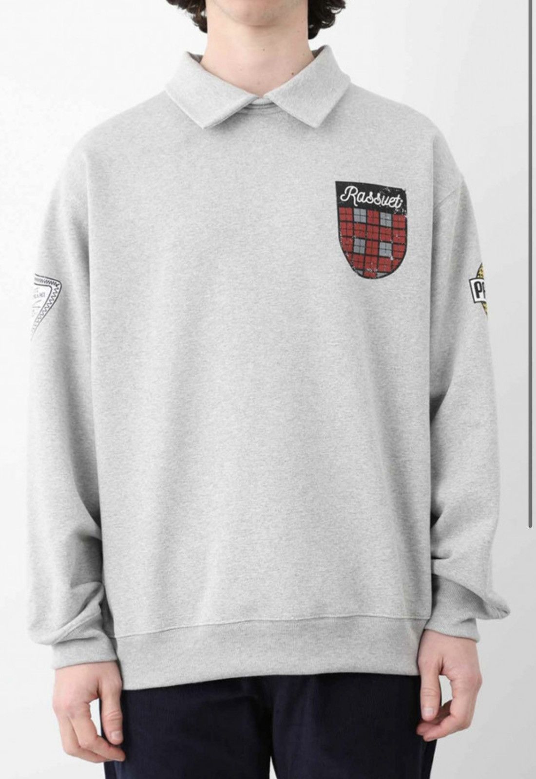 Other Rassvet Men Varsity Grey Collared Sweatshirt Size M Size US M / EU 48-50 / 2 - 1 Thumbnail