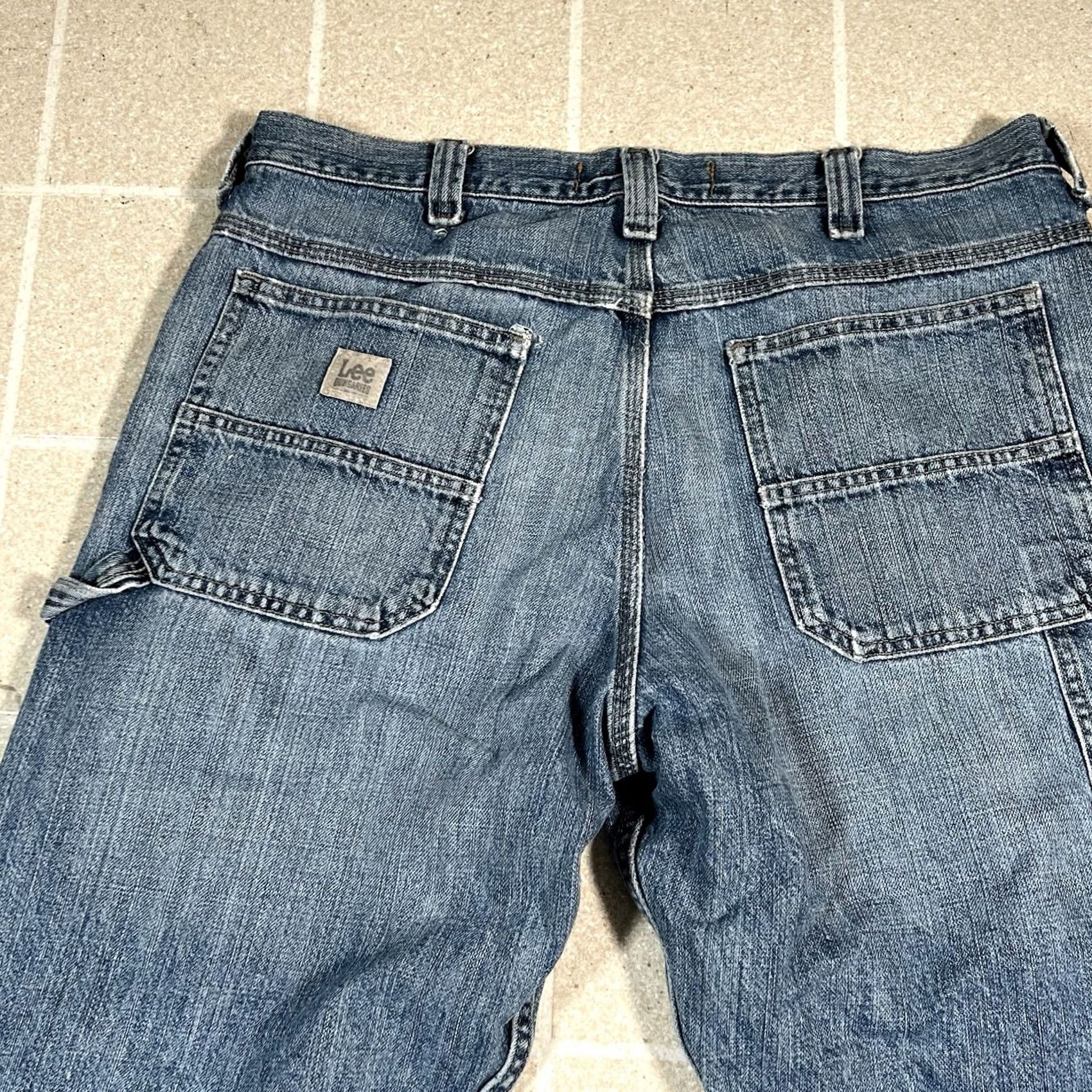 Lee Lee Jeans Mens 36x30 Blue Loose Fit Carpenter Workwear Distressed Pants Baggy Jeans Mens 36 Blue Distressed Wide-Leg Denim 30 Inseam Mens Size US 36 / EU 52 - 3 Thumbnail