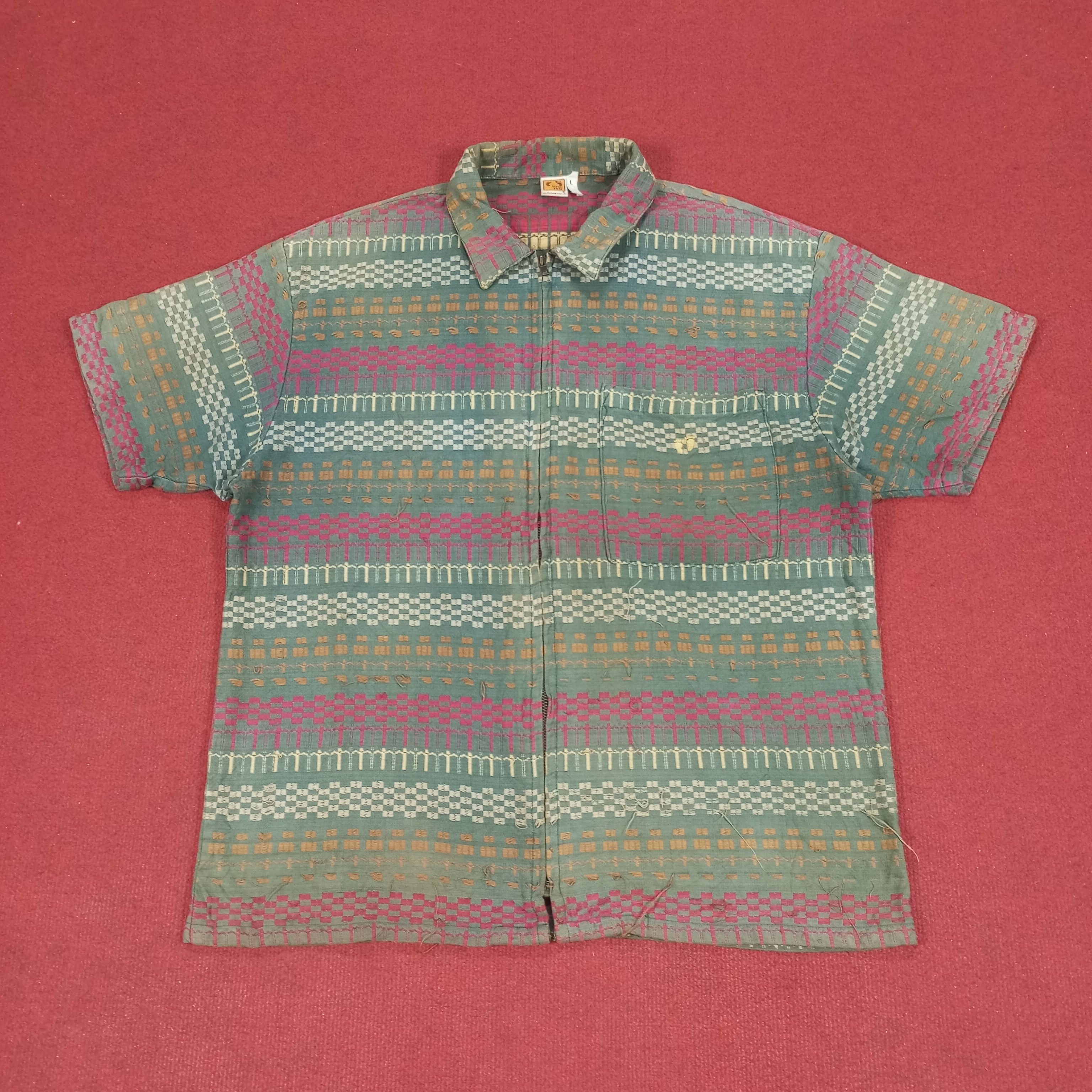Hang Ten × Vintage Hang Ten Fashion Classic Style Zipper Shirt Size US L / EU 52-54 / 3 - 1 Thumbnail