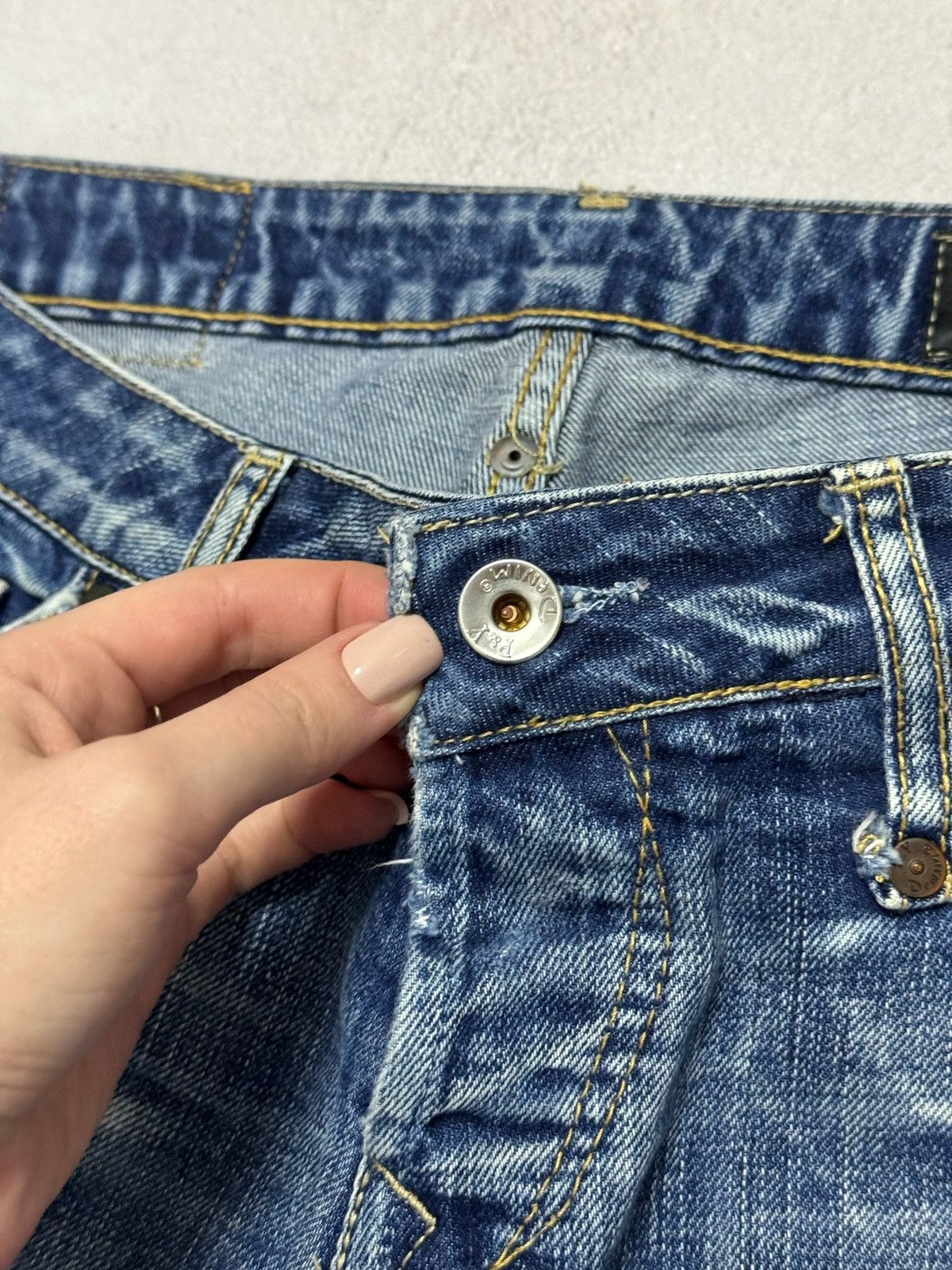If Six Was Nine Vintage Japanese Jeans Distressed Dirty Wash Denim Y2K 90s Size US 32 / EU 48 - 5 Thumbnail
