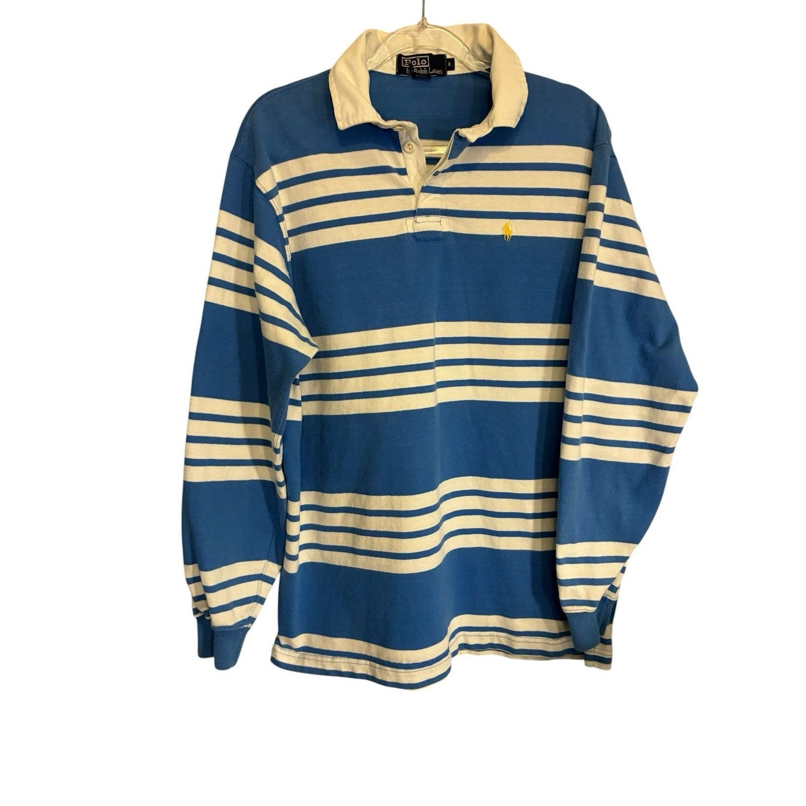 Polo Ralph Lauren VTG 90s Polo Ralph Lauren Rugby Shirt XL Striped pony lUSA Size US XL / EU 56 / 4 - 6 Thumbnail