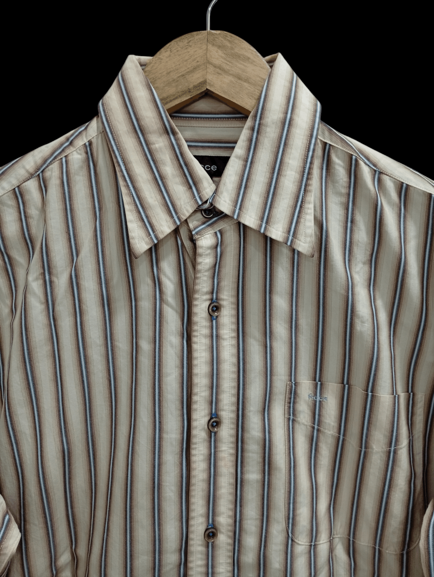 Japanese Brand × Vintage × Yoshiyuki Konishi 🔥🔥Vintage Ficce Stripe LS Shirt Size US M / EU 48-50 / 2 - 17 Thumbnail