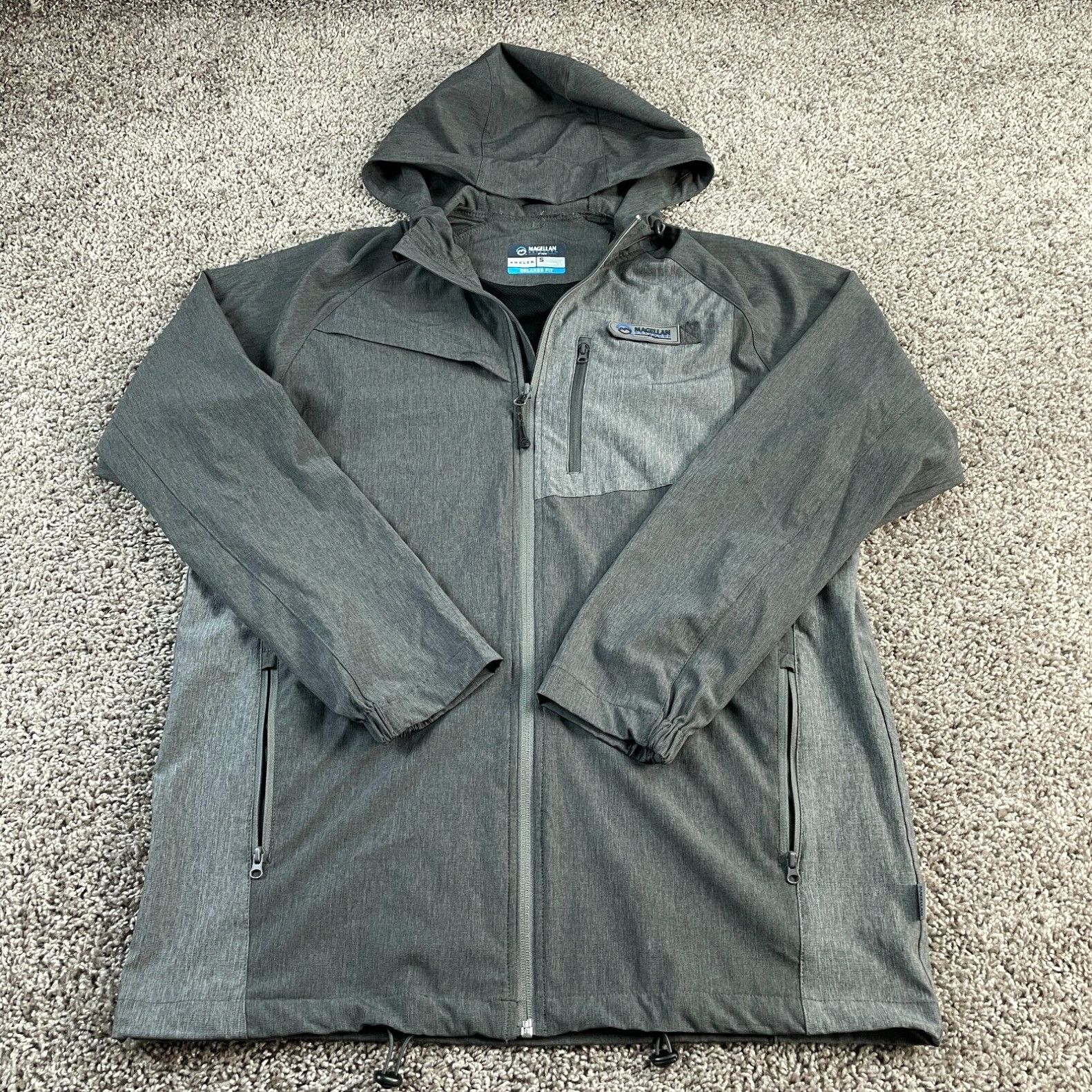 Vintage Magellan Jacket Mens Small Gray Full Zip Pro Angler Series Long ...