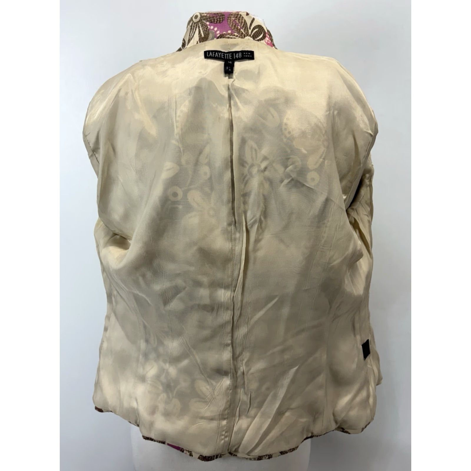 Vintage VINTAGE Lafayette 148 Floral Brocade Blazer Women’s Size 14 Brown Cream Business Party 90s Classic Size XL / US 12-14 / IT 48-50 - 7 Thumbnail