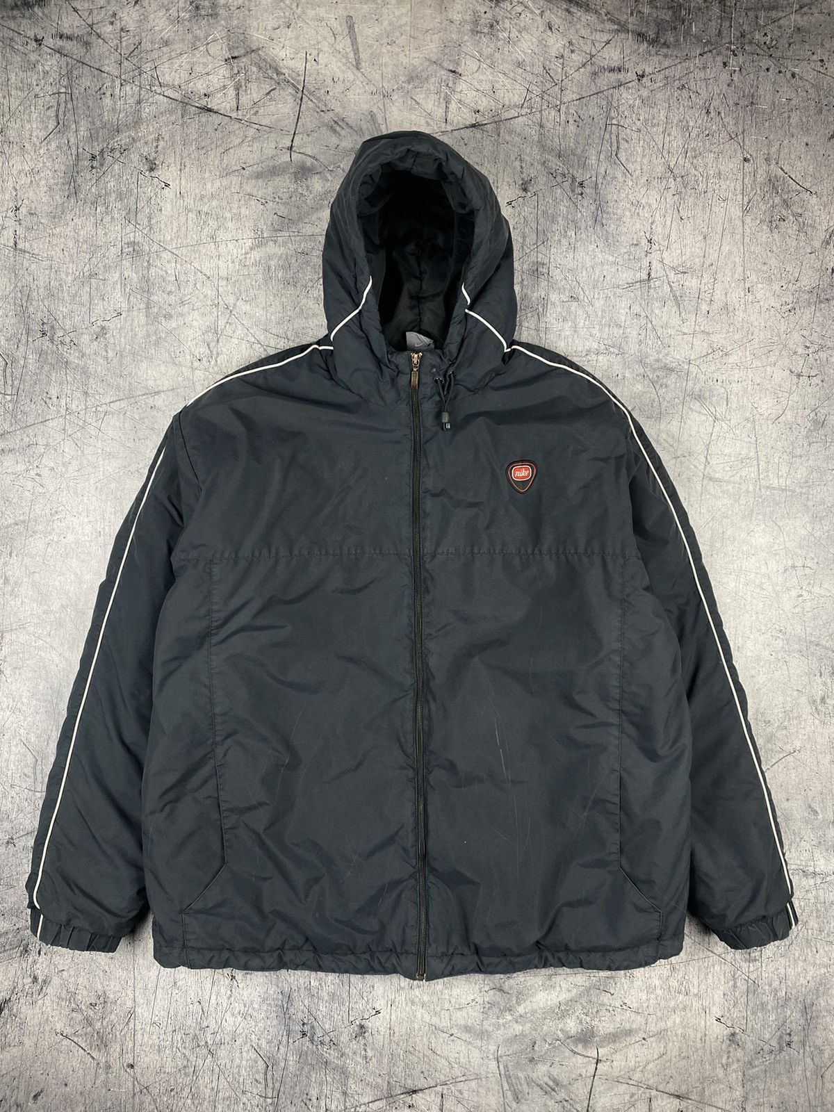 Vintage Nike Down Puffer Jacket, Y2K, Early 00s Grey Tag