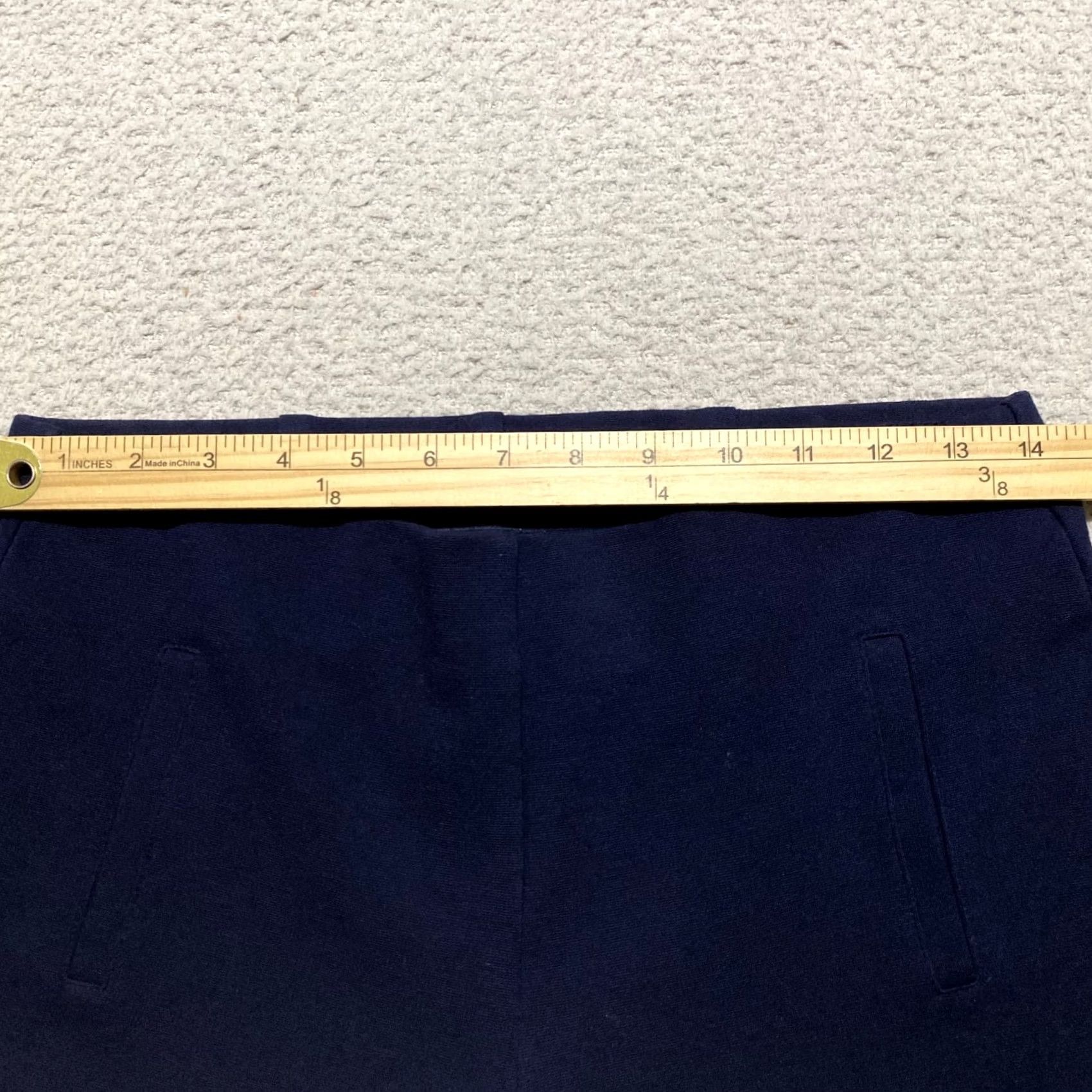 Vintage Chico's Pants Women 4P Solid Blue Straight Pull On Mid Rise Ankle Petite Size 27" / US 4 / IT 40 - 7 Thumbnail