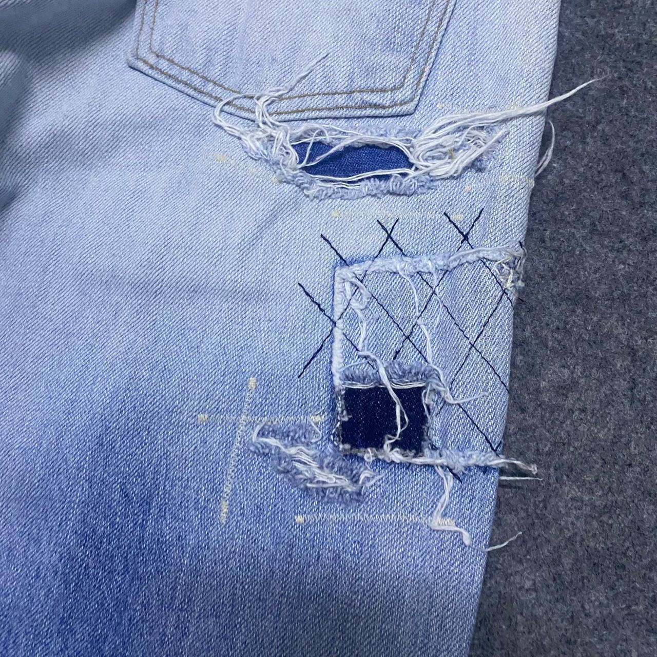 If Six Was Nine 💥Best Offer💥Edwin 503 TP Patchwork Distressed Denim Size US 31 - 12 Thumbnail