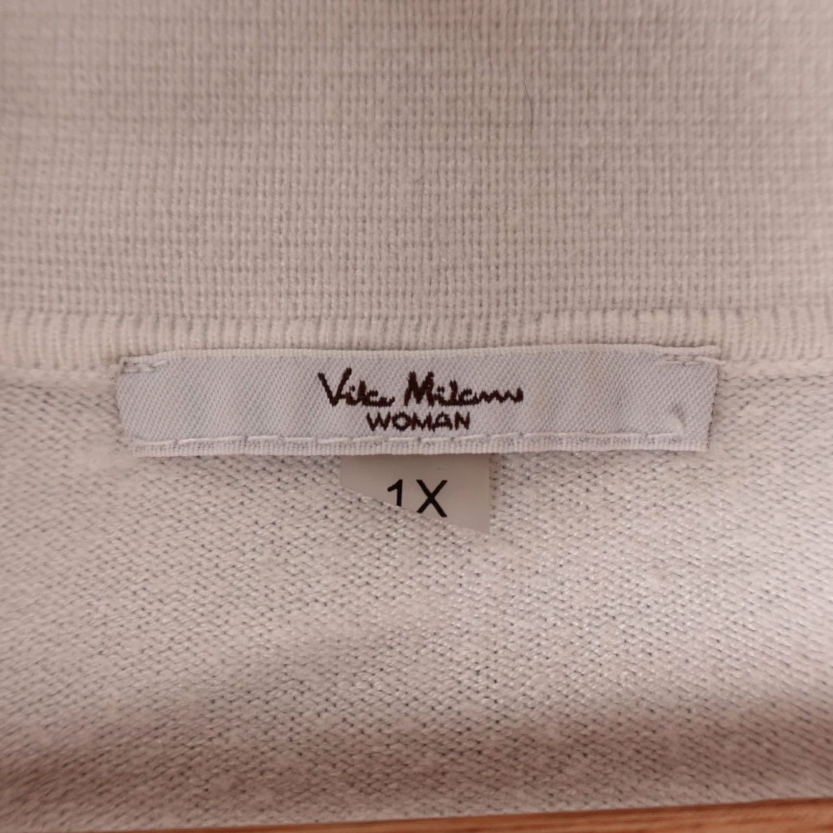 Vintage VIA MILANO Sweater Womens 1X White Short Sleeve Collared Pullover Preppy Rayon Size XL / US 12-14 / IT 48-50 - 3 Thumbnail