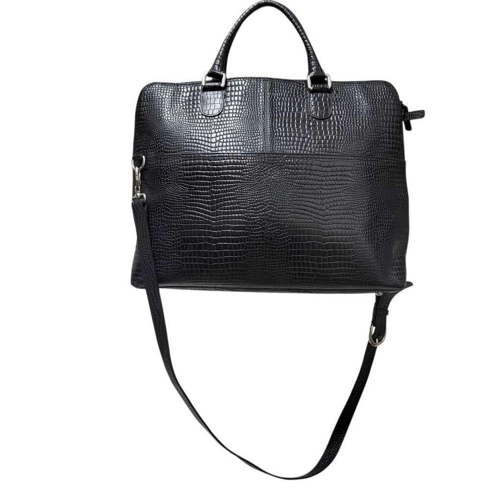 Other Levenger Crocodile Embossed Genuine Leather Messenger Briefc Size ONE SIZE - 8 Thumbnail