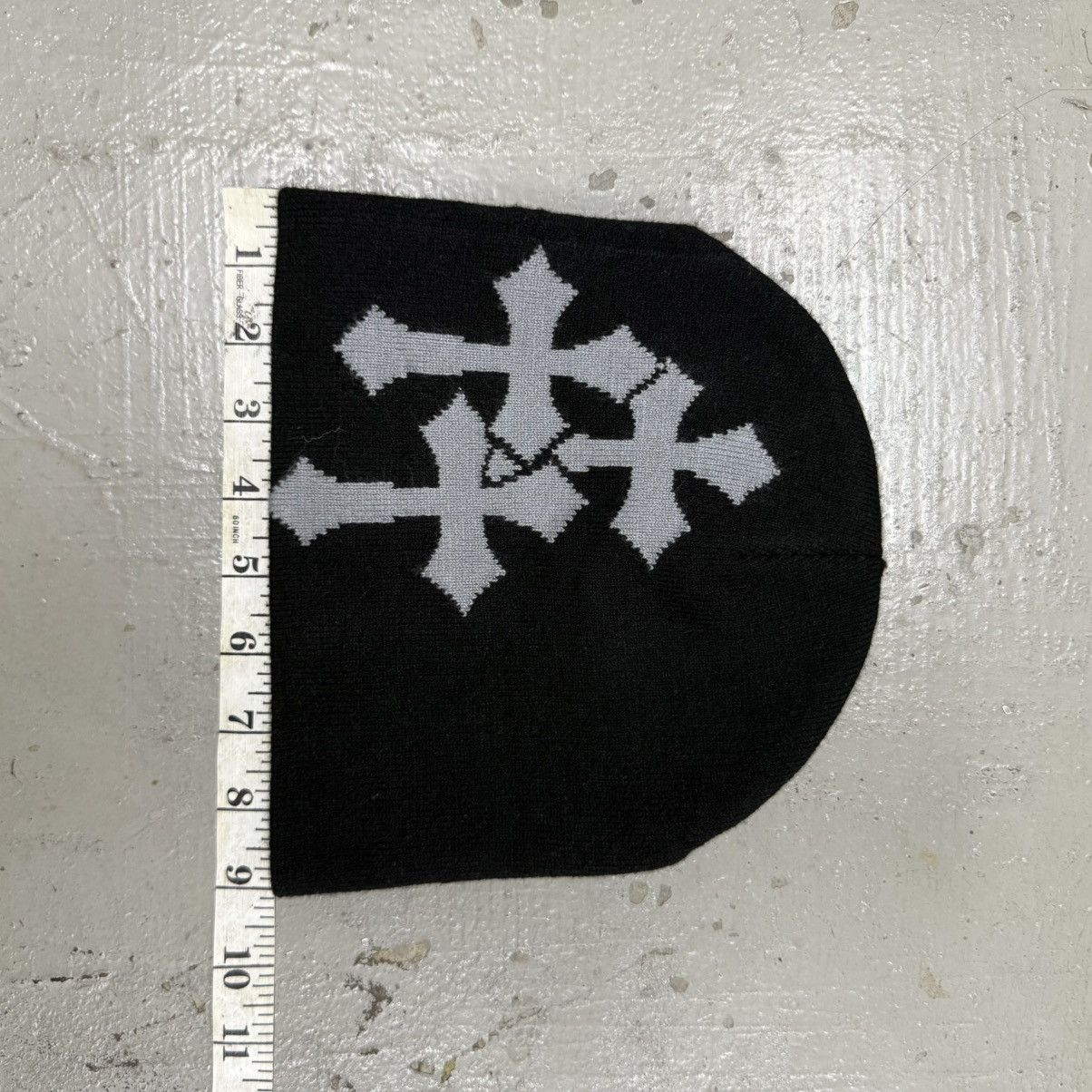 Japanese Brand Gothic Cemetry Triple Cross Skully Beanie Punk Riot Poem Size ONE SIZE - 4 Thumbnail