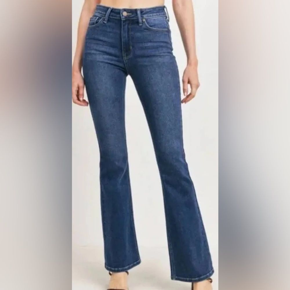 Jean NWT Le Jean Remy Flare High Rise Dark Wash Blue Size 29 Size 29" - 1 Thumbnail