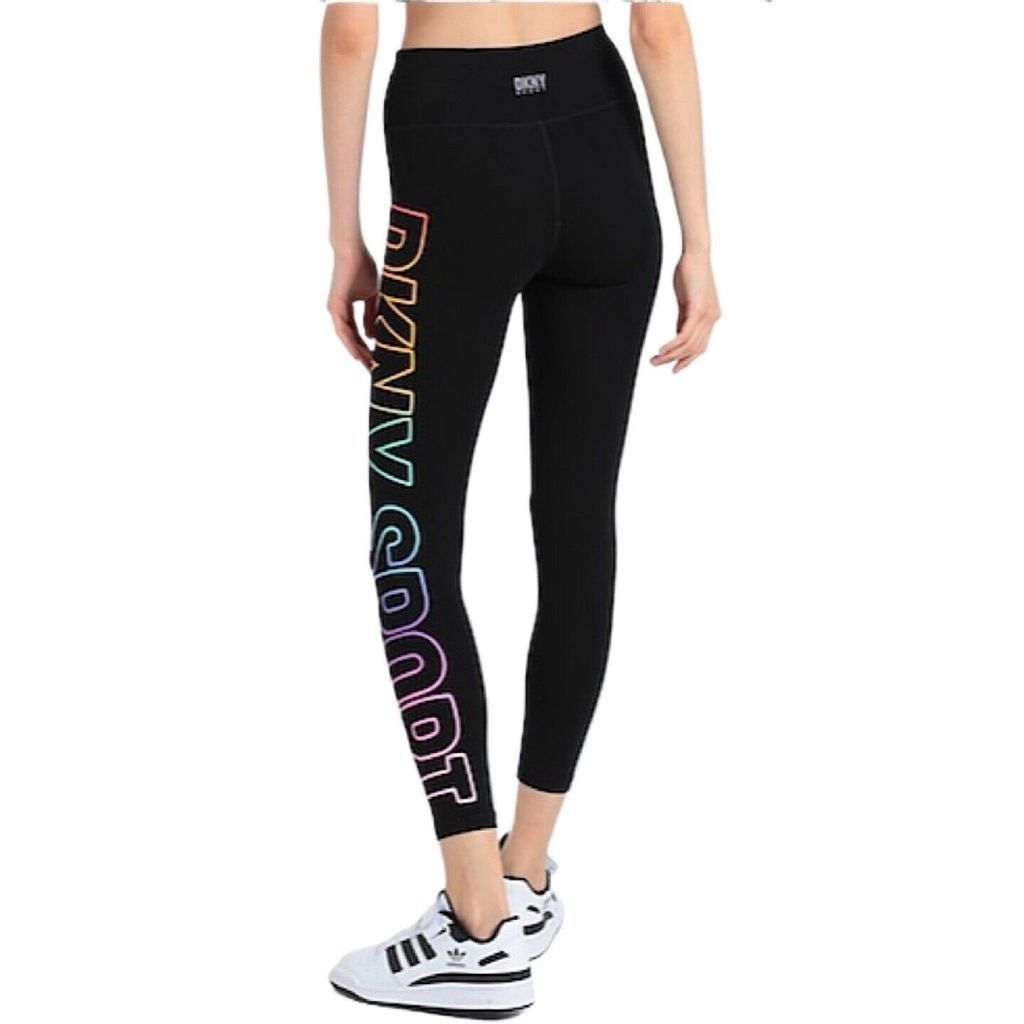 DKNY DKNY Multi-Colour Ombre Logo 7/8 Leggings Black Size Small Size 27" / US 4 / IT 40 - 4 Thumbnail