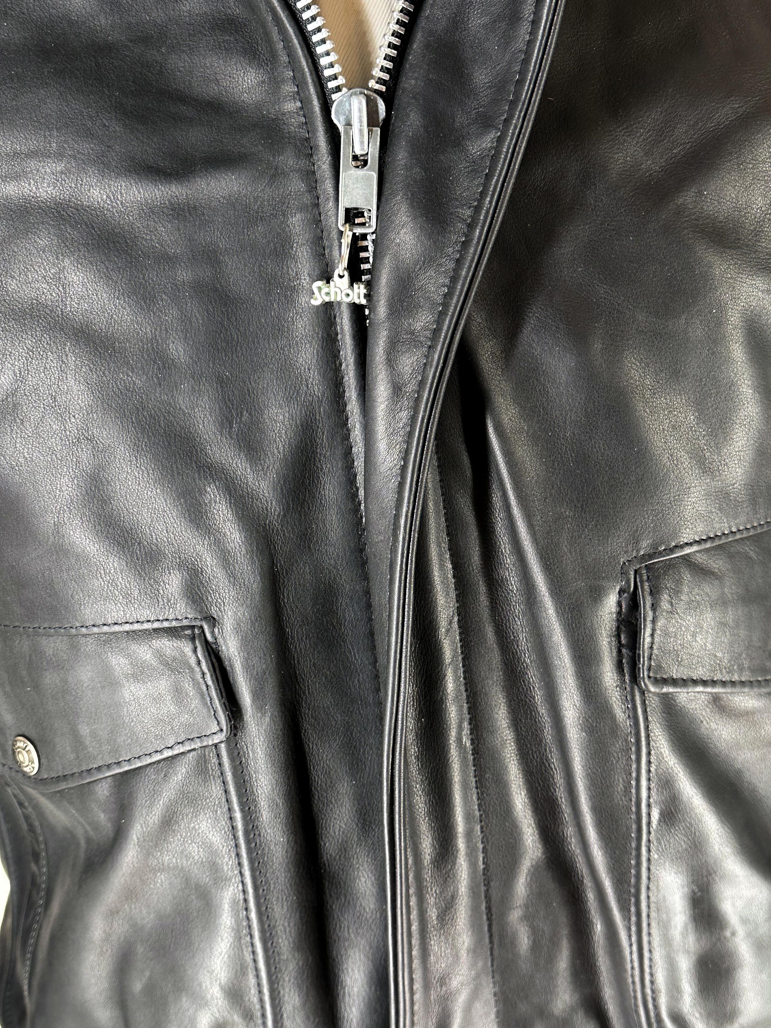 Schott Black Schott NYC Type A-2 Leather G1 Bomber Flight Jacket 42 Size US L / EU 52-54 / 3 - 5 Thumbnail
