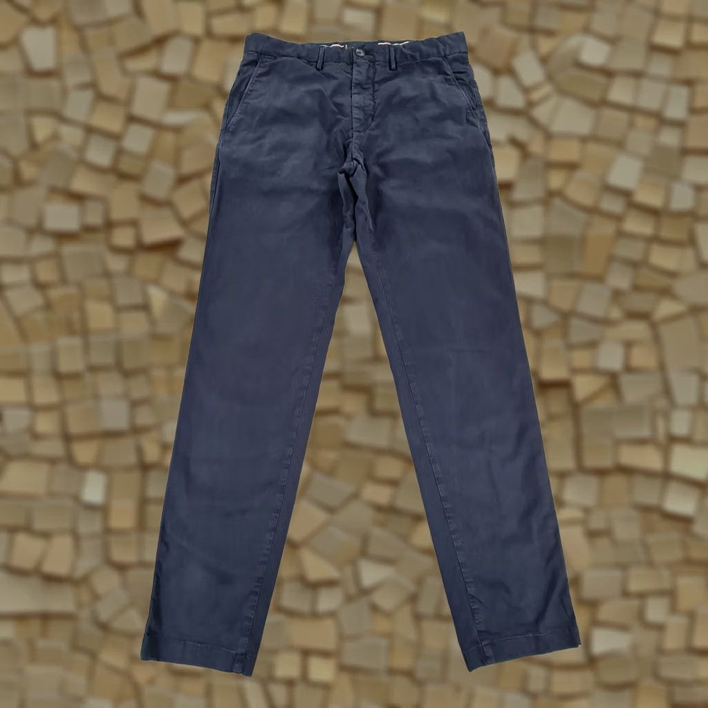 Tommy Hilfiger VINTAGE Tommy Hilfiger Mens Chino Trousers Navy Blue W33 L32 Hampton Slim Stretch Pants Size US 33 - 1 Thumbnail