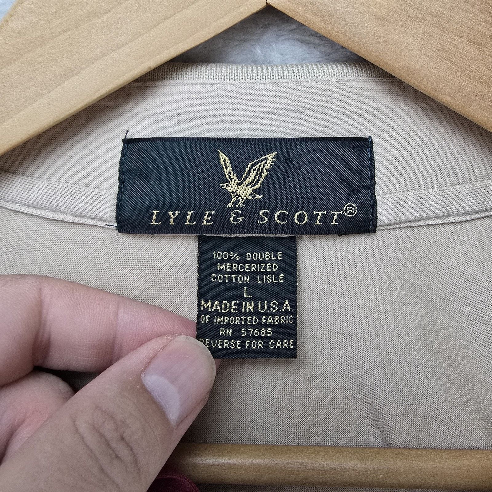 Lyle & Scott Vintage Lyle & Scott Polo Shirt Mens Large Beige Golf Argyle Size US L / EU 52-54 / 3 - 4 Thumbnail